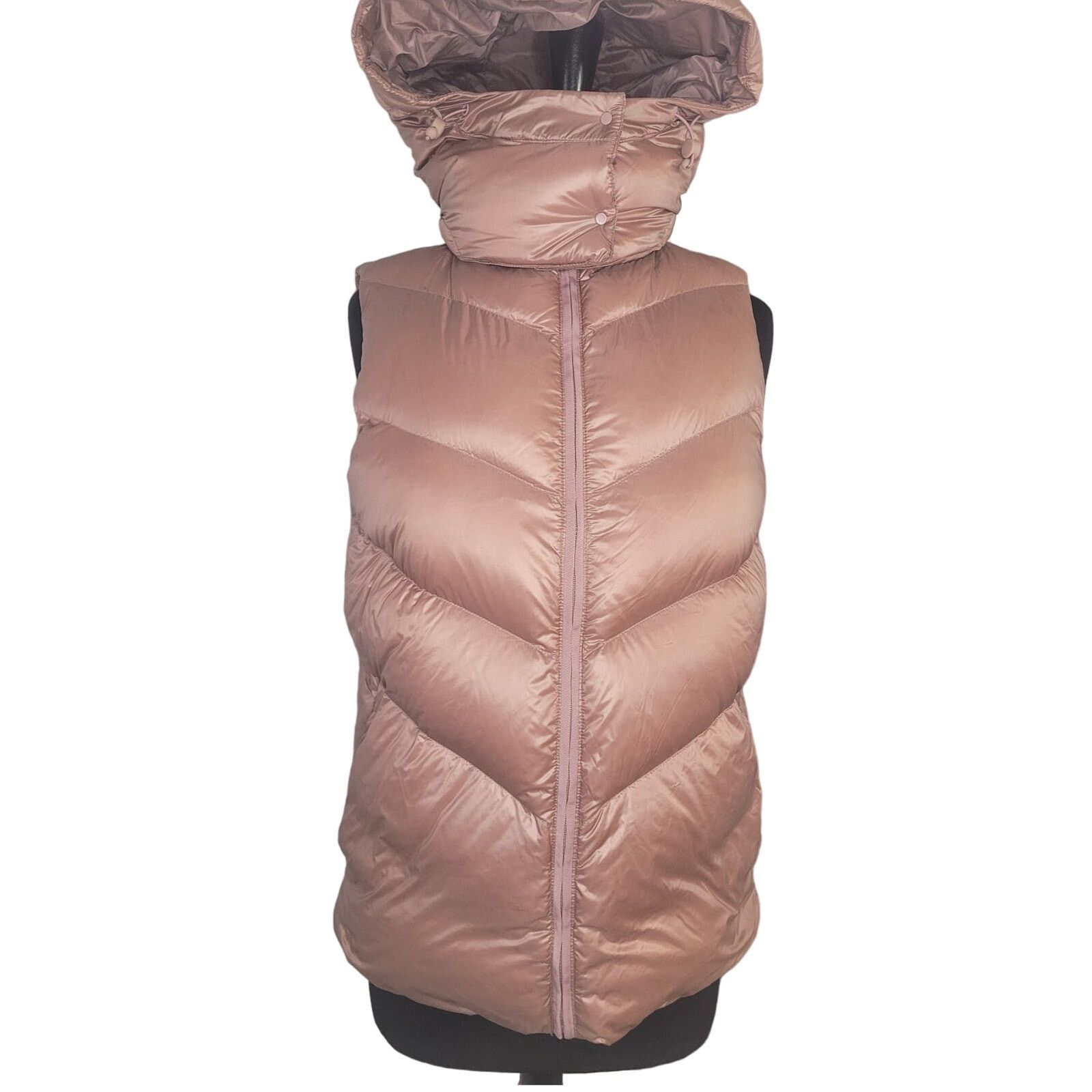 Athleta Athleta S800 Fill Lofty Duck Down Full Zip Puffer Vest Pink Size S / US 4 / IT 40 - 1 Thumbnail