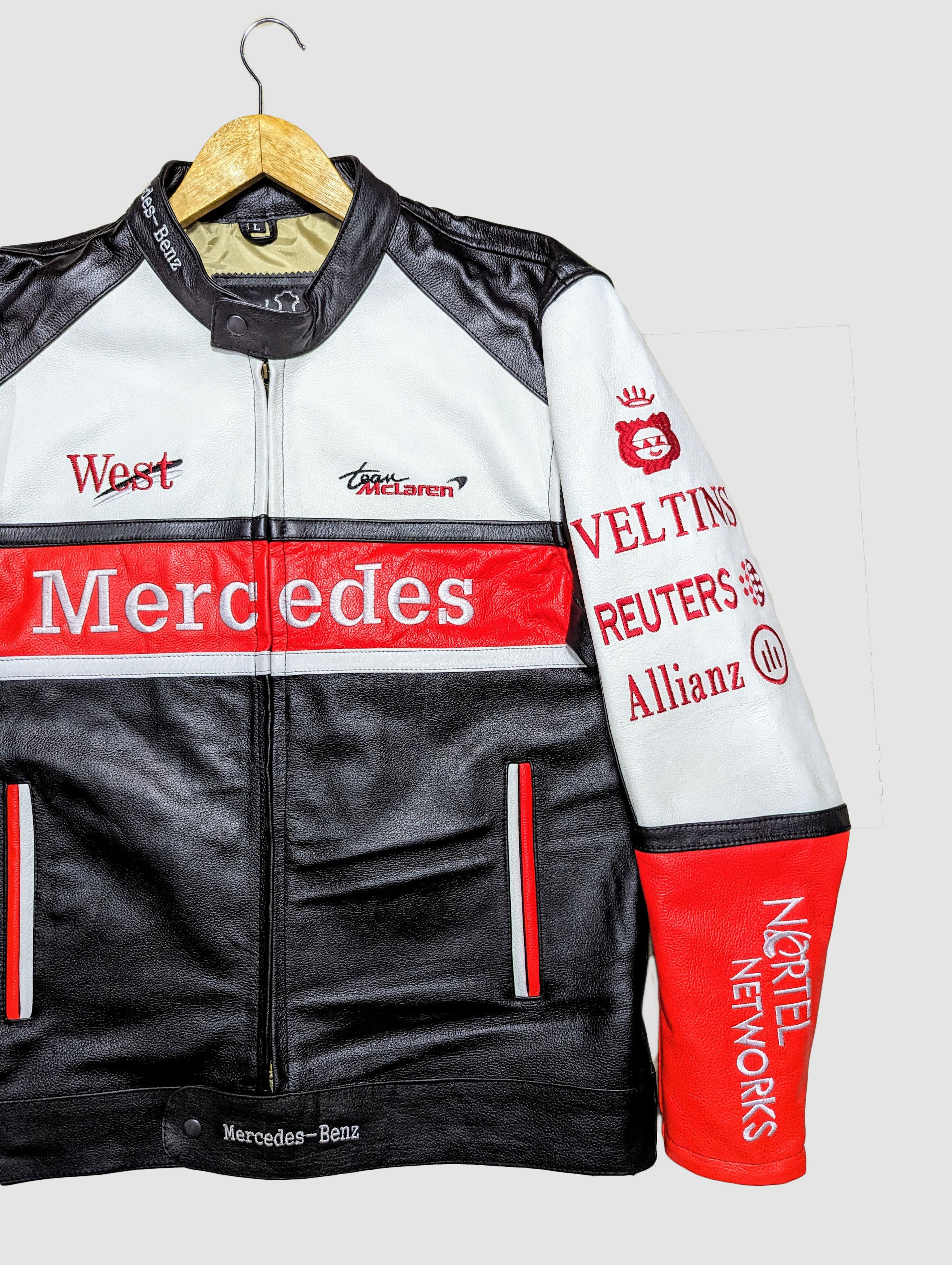 Genuine Leather MERCEDES BENZ 🔥 LEATHER JACKET RARE STREETWEAR Size US M / EU 48-50 / 2 - 4 Thumbnail