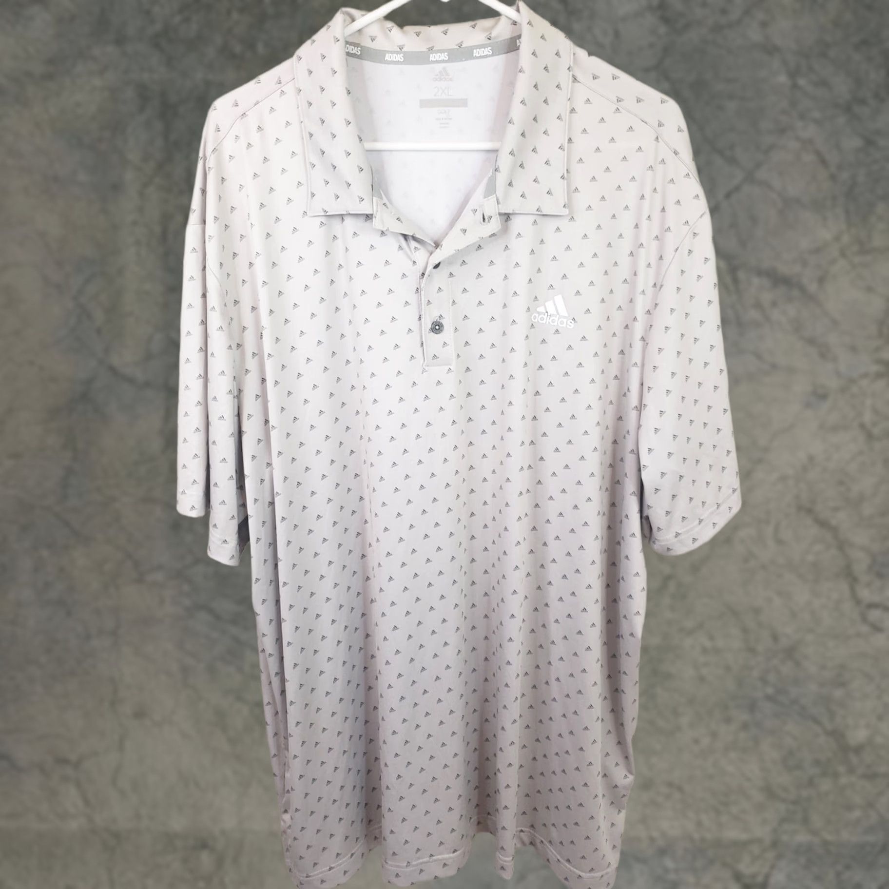 Adidas Adidas Golf Polo Shirt Mens 2XL Gray Geometric Performance All Over Print Polo Shirt Mens XXL Gray Geometric Adidas Logo Activewear Polo Mens 2XL Size US XXL / EU 58 / 5 - 1 Thumbnail
