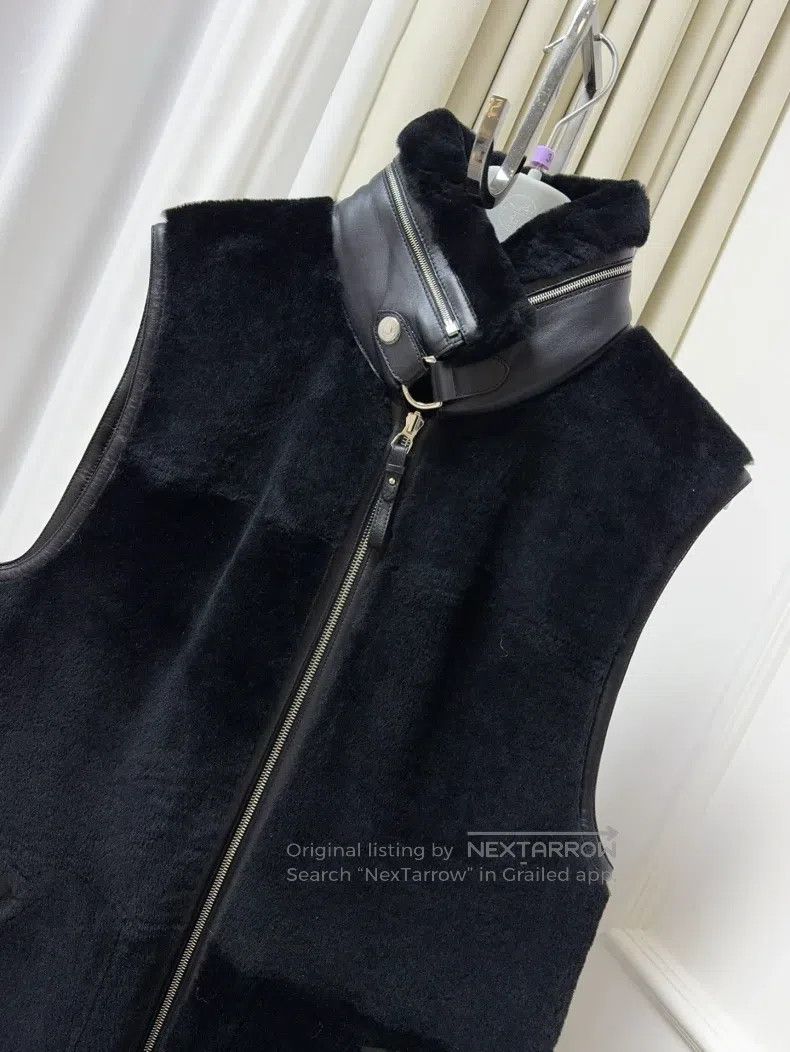 Hermes Hermes Black Leather and Fur Long Sleeve Vest Coat Size XS / US 0-2 / IT 36-38 - 8 Thumbnail