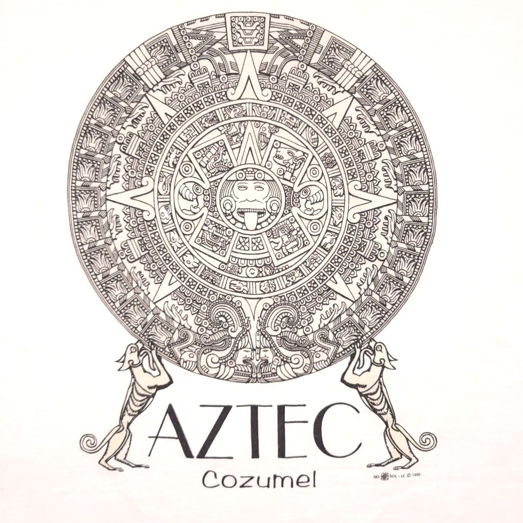 Vintage VINTAGE Cozumel Mexico Travel T Shirt Mens XL/2XL 90s Abstract Mayan Aztec Art Shirt Mens XL Ivory Graphic Print Vintage Aztec 90s Men’s T-Shirt Size US XL / EU 56 / 4 - 4 Thumbnail