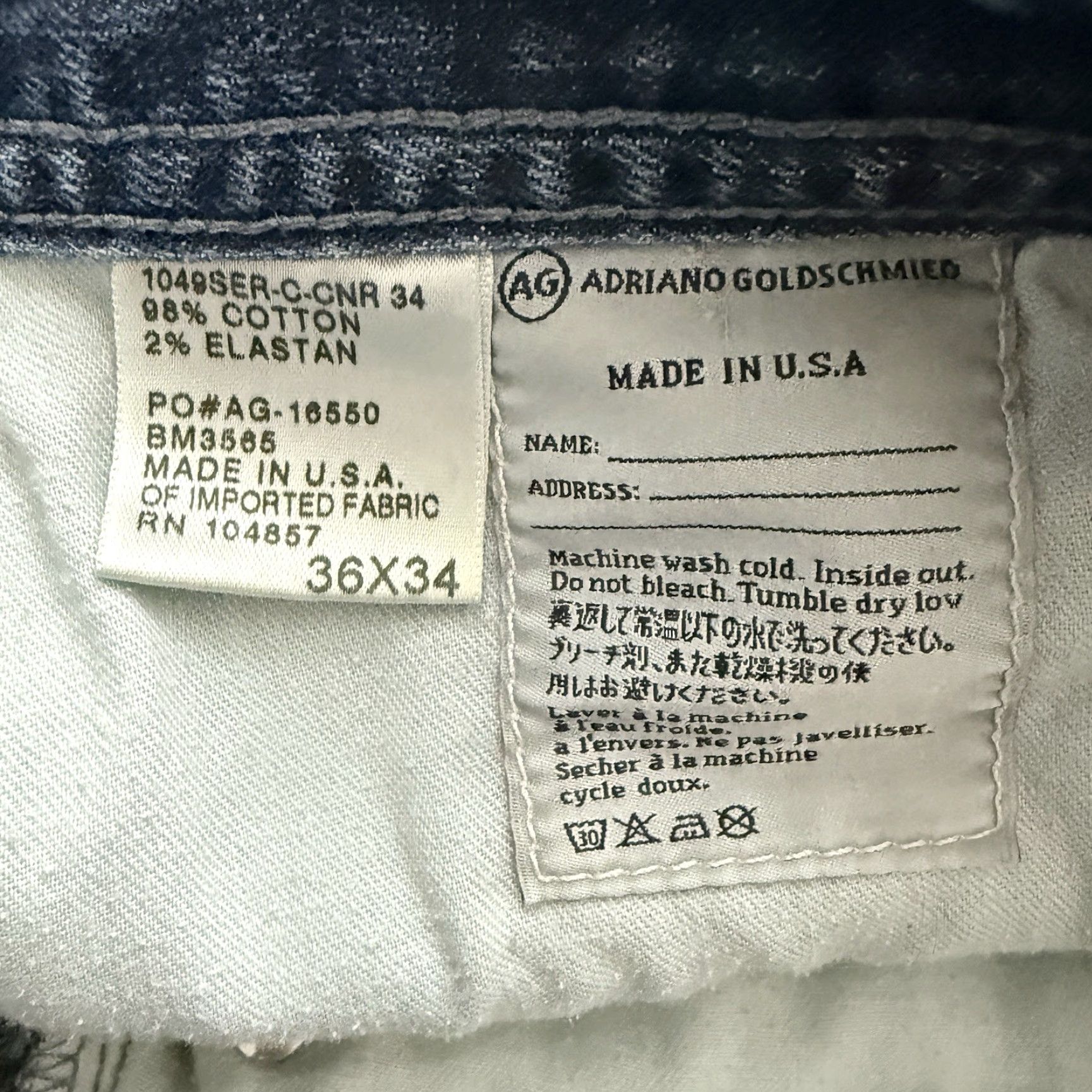 Vintage AG Adriano Goldschmied Blue Protege Casual Jeans Mens Regular Fit 36x29 Straight Leg Size US 36 / EU 52 - 4 Thumbnail