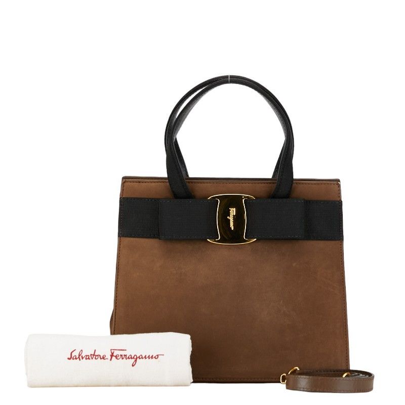 Salvatore Ferragamo Salvatore Ferragamo Salvatore Ferragamo Vara Ribbon Suede Handbag Leather Handbag BA214178 Size ONE SIZE - 1 Thumbnail