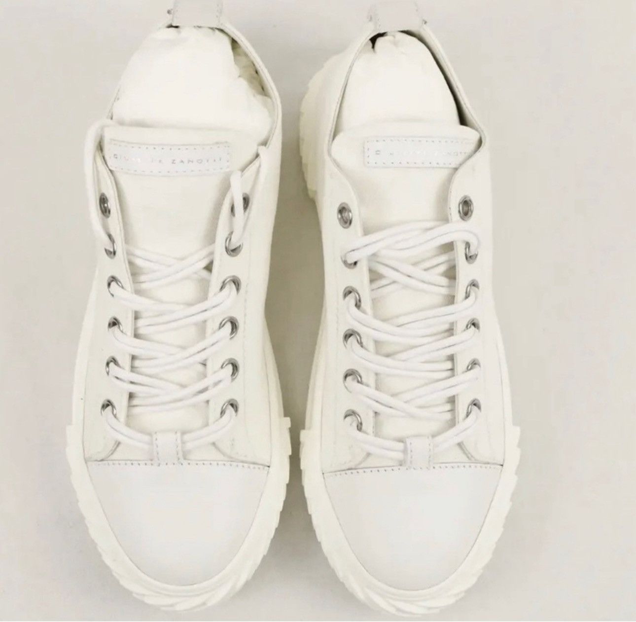 Giuseppe Zanotti Giuseppe Zanotti Women's Blabber Sneakers in White/beige Size US 10 / IT 40 - 2 Thumbnail