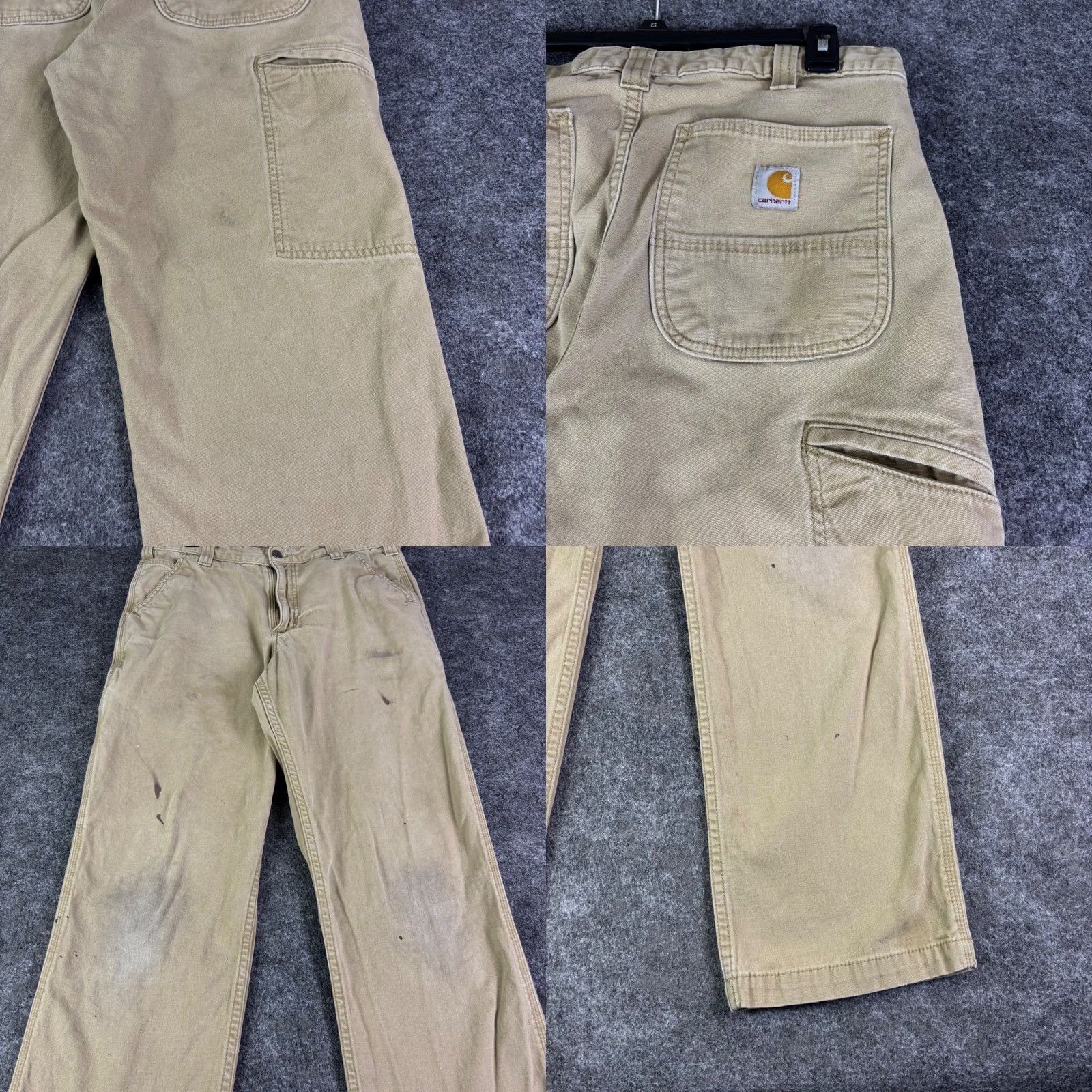 Carhartt Carhartt Pants Relaxed Fit Carpenter Tan Canvas Workwear 33x32 Distressed 33x30 Size US 33 - 8 Thumbnail