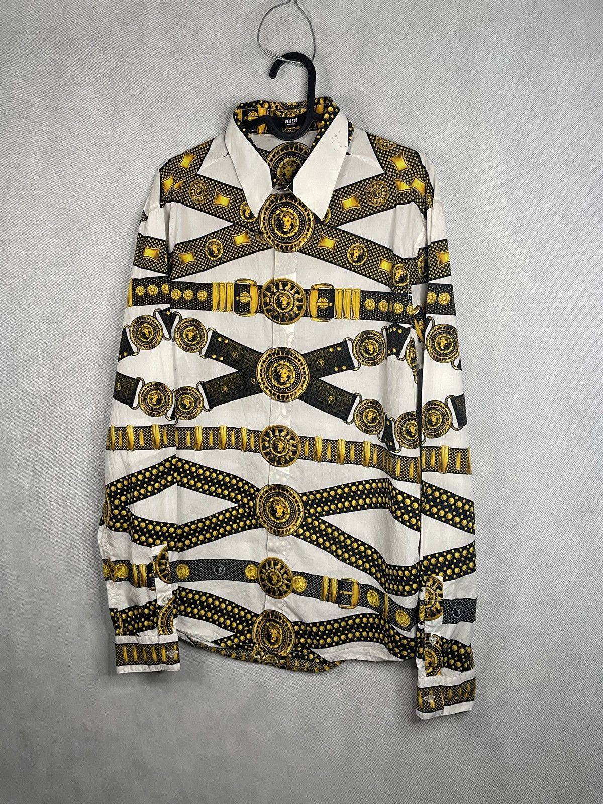 Designer × Versace × Versus Versace Versus Versace Button Ups Lion Belts Print Shirt Luxury Size US M / EU 48-50 / 2 - 3 Thumbnail
