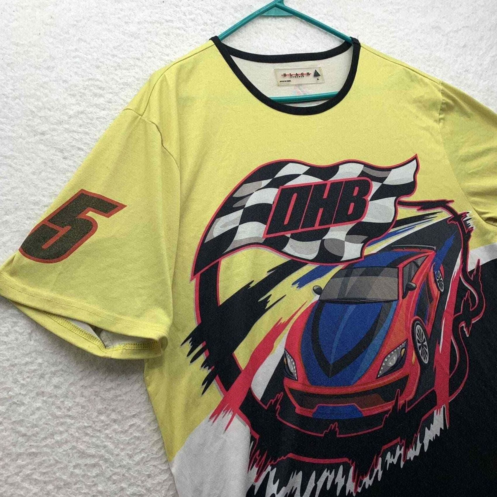 Black Pyramid Black Pyramid T-Shirt Mens XL 5 Car Racing Graphic Yellow White Black Colorblock Size US XL / EU 56 / 4 - 2 Thumbnail