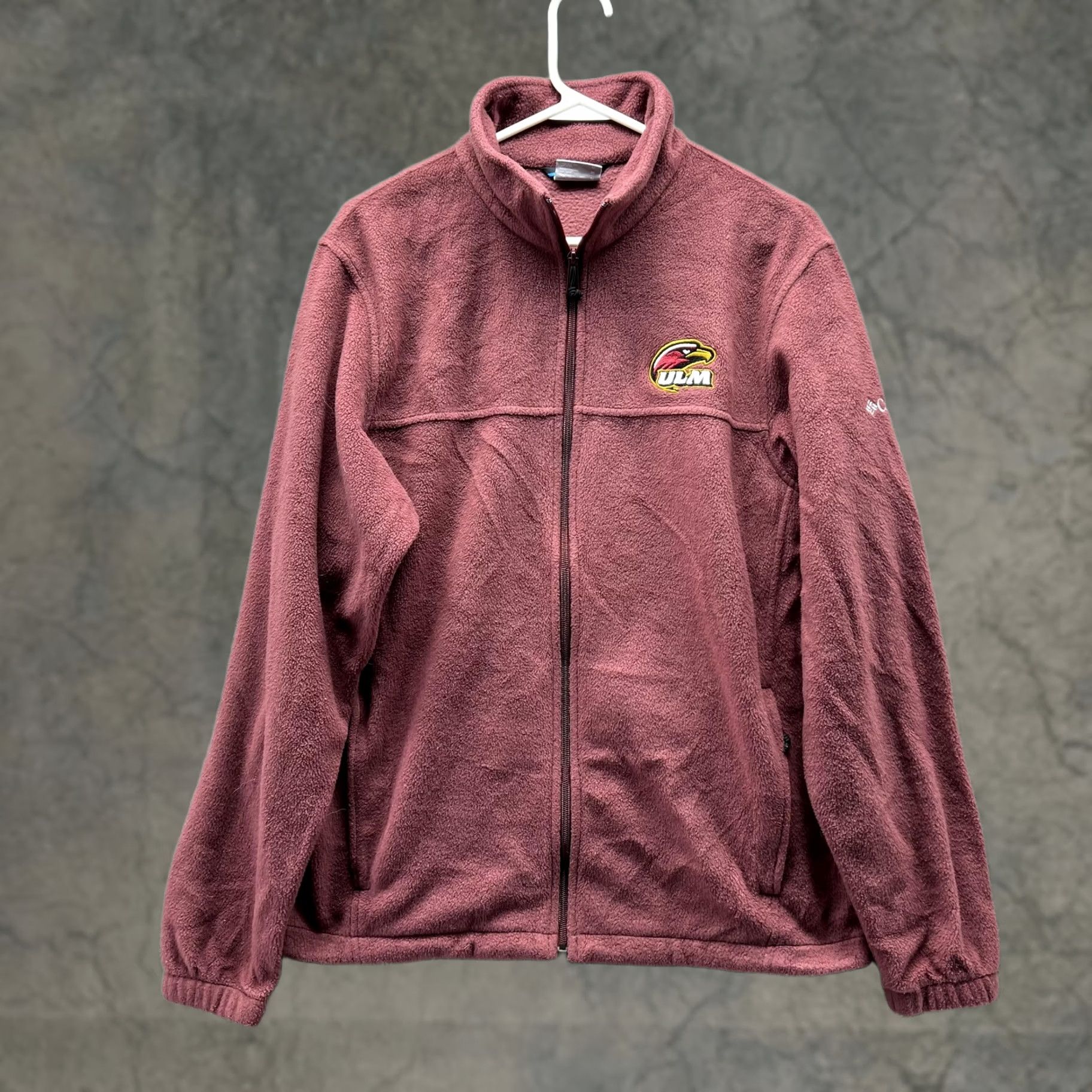 Vintage Columbia Sweater Men M Burgundy Full Zip Logo Mock Neck Size US M / EU 48-50 / 2 - 1 Thumbnail