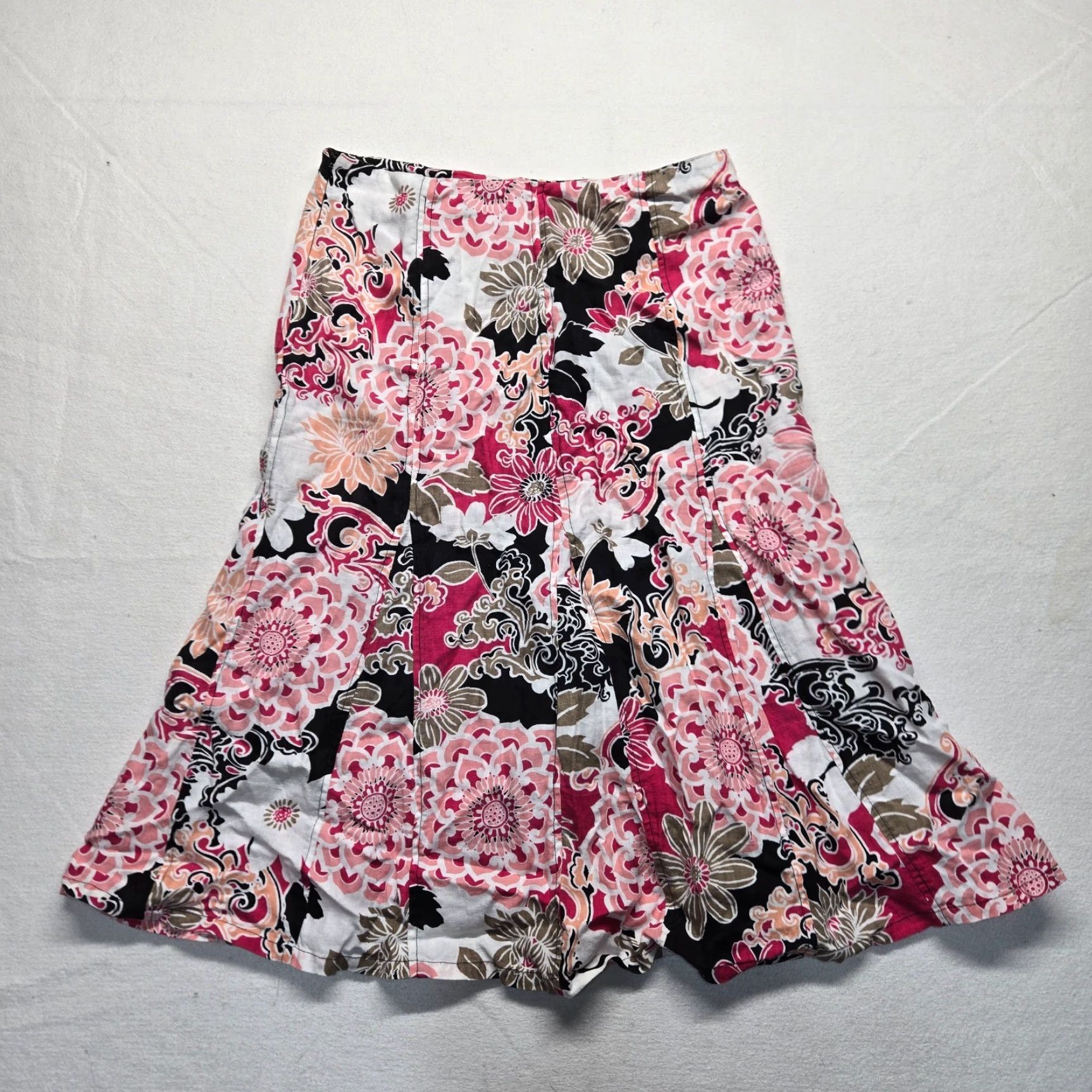 Pinko KIM ROGERS Skirt Adult Size 10P Petite Pink Floral Flowers Women's Size 32" / US 10 / IT 46 - 6 Thumbnail