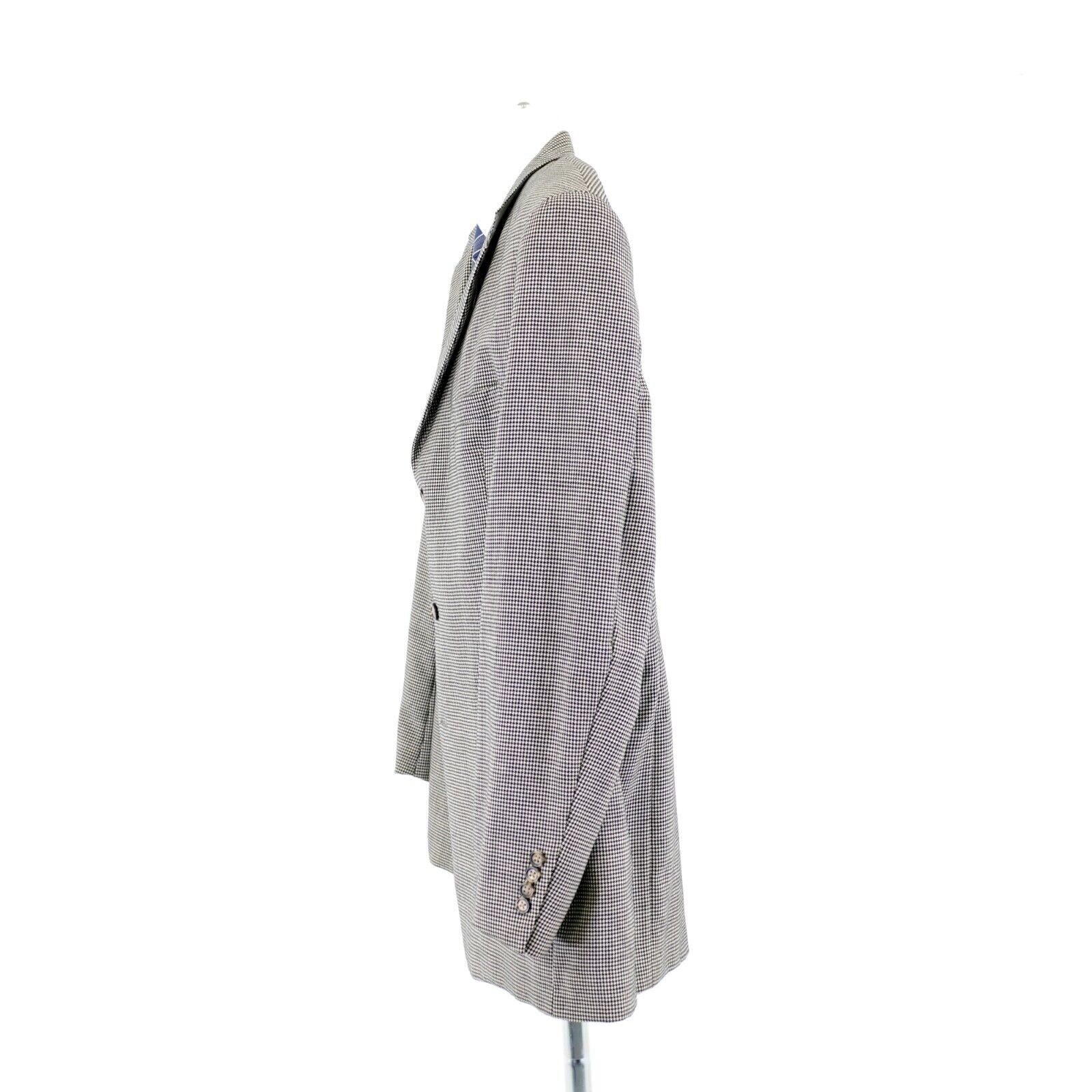 Austin Reed Austin Reed 46L Wool Cream Black Herringbone Sport Coat 3 Bu Size 46L - 5 Thumbnail