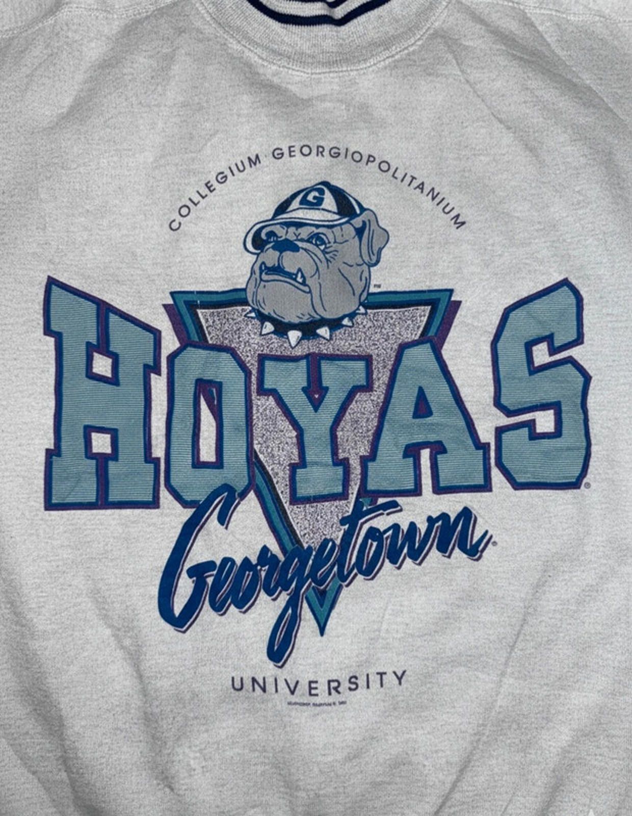 Vintage Vintage 90s Georgetown Hoyas Collegiate Sweatshirt Size XL Size US XL / EU 56 / 4 - 2 Thumbnail