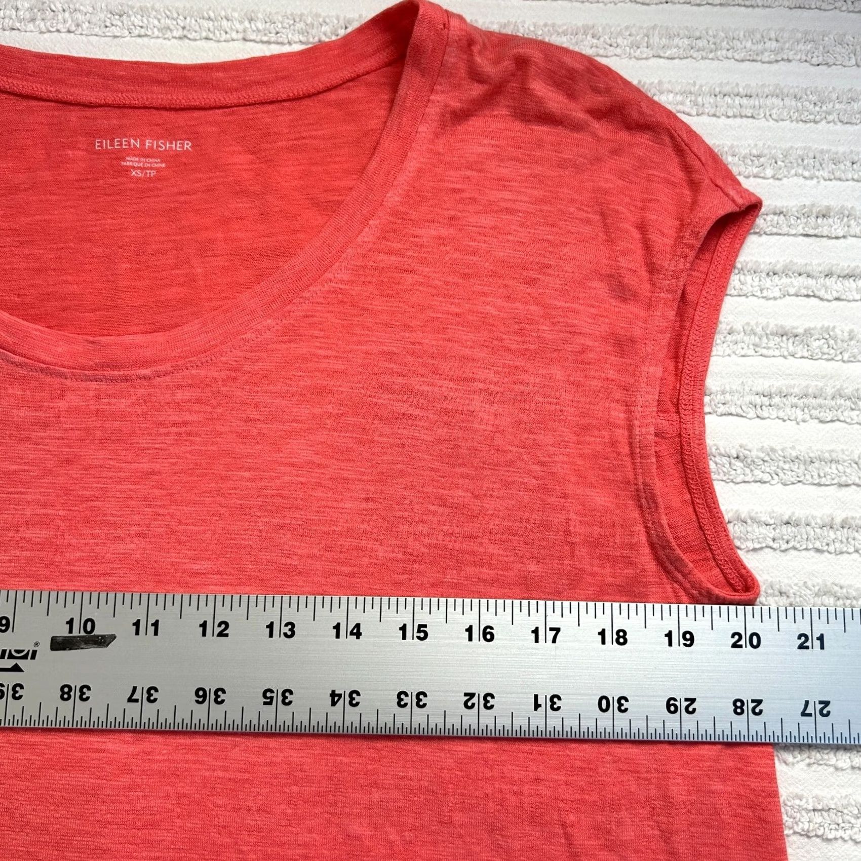 Eileen Fisher Eileen Fisher Womens T-Shirt Scoop Neck Cap Sleeve Red XS Pullover Casual Size XS / US 0-2 / IT 36-38 - 5 Thumbnail