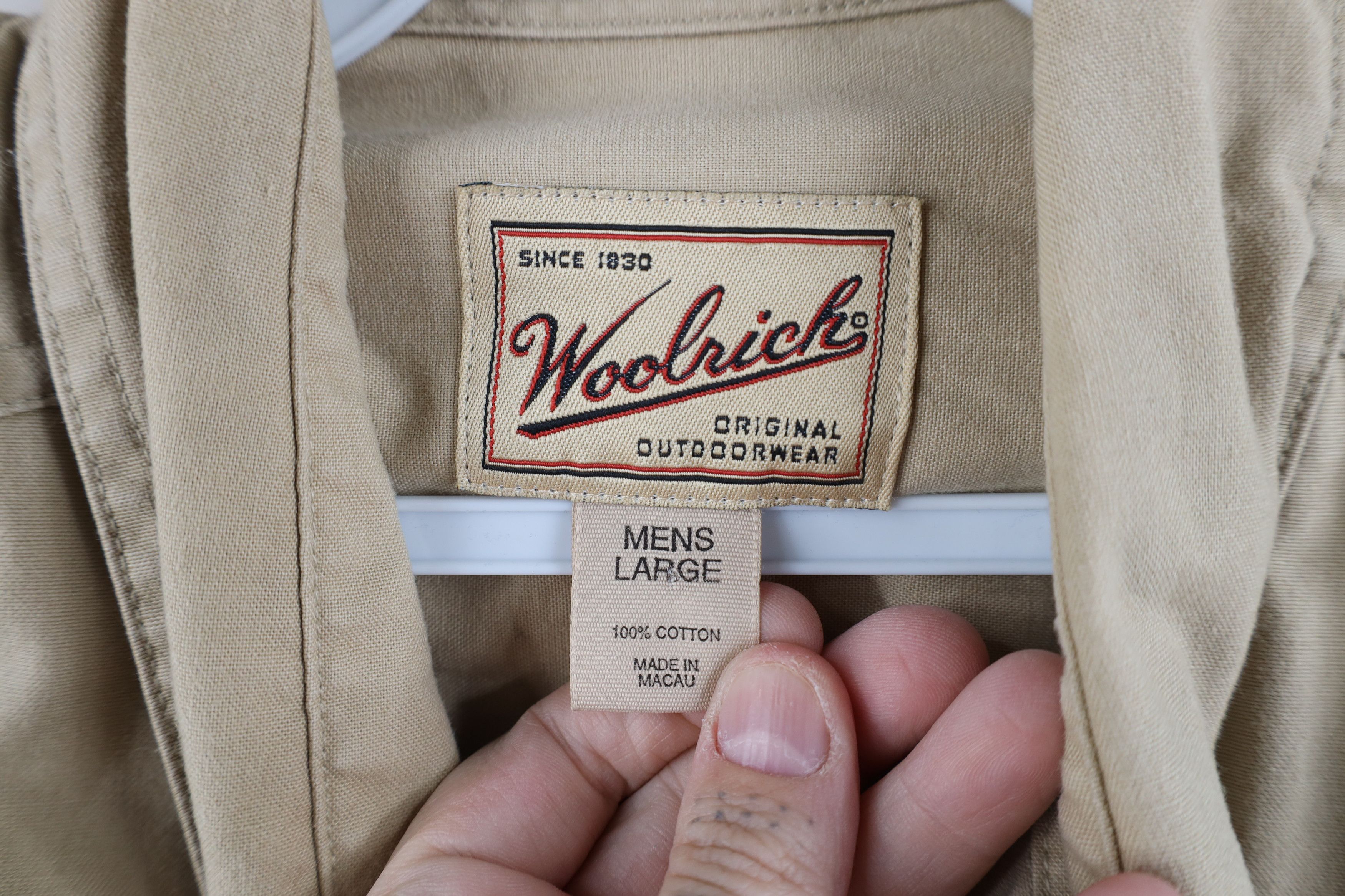 Vintage × Woolrich Woolen Mills Vintage 90s Woolrich Safari Bush Collared Button Shirt Size US L / EU 52-54 / 3 - 10 Thumbnail