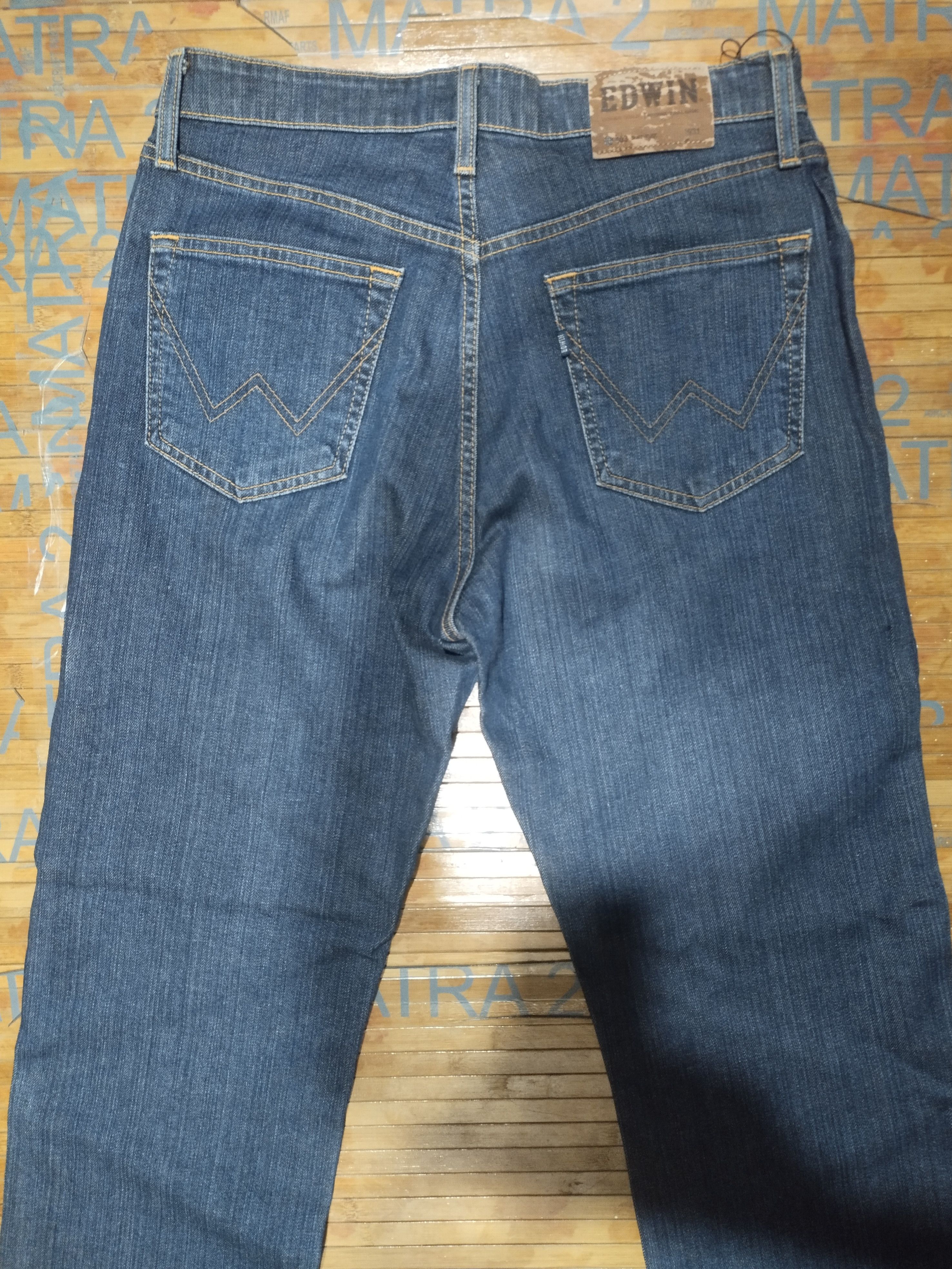 Genuine Leather × Japanese Brand Jeans Edwin 403 "International Basics/Genuine Quality Size US 31 - 12 Thumbnail