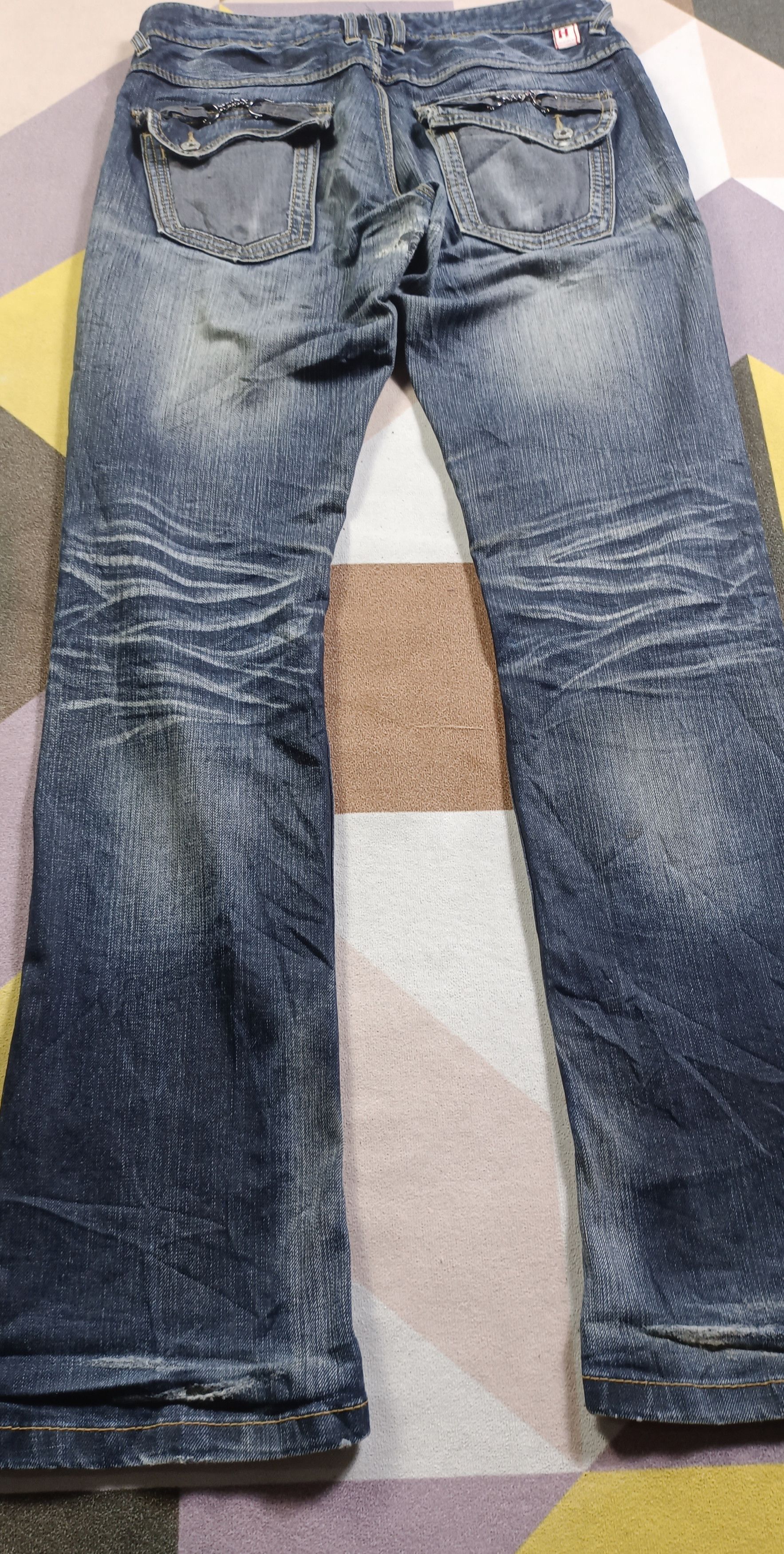 Japanese Brand HideAways Flare INDIGO Distressed Jeans Size US 32 / EU 48 - 9 Thumbnail