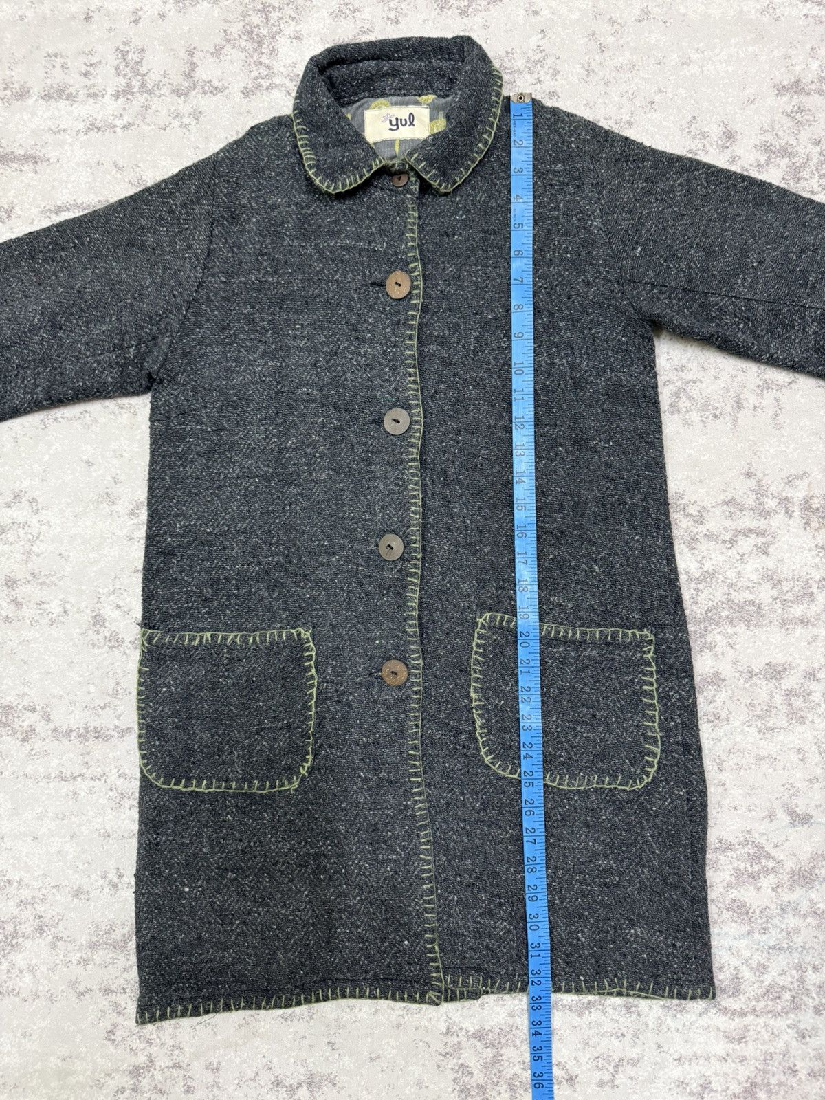 Vintage Yul Women’s Dark Gray Tweeds Coat Jacket Size S / US 4 / IT 40 - 17 Thumbnail