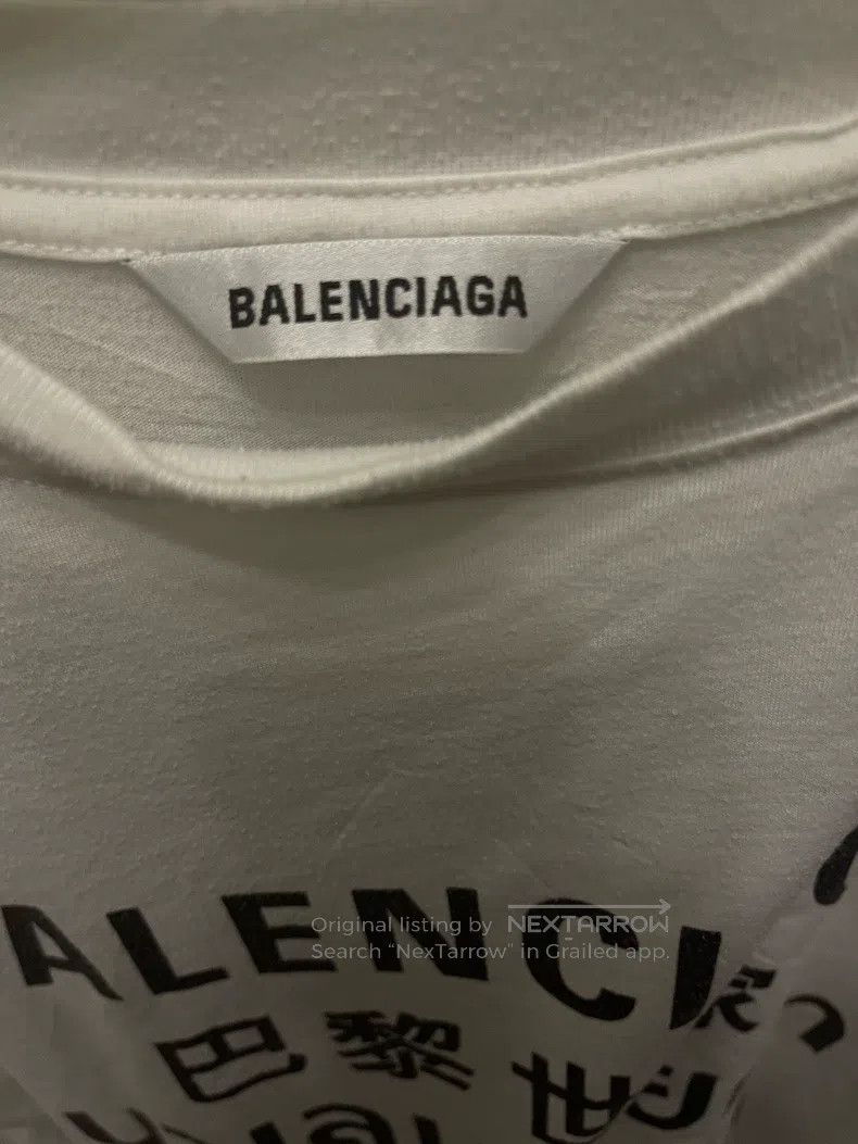Balenciaga Balenciaga Multilingual T-Shirt White Size US XXS / EU 40 - 4 Thumbnail