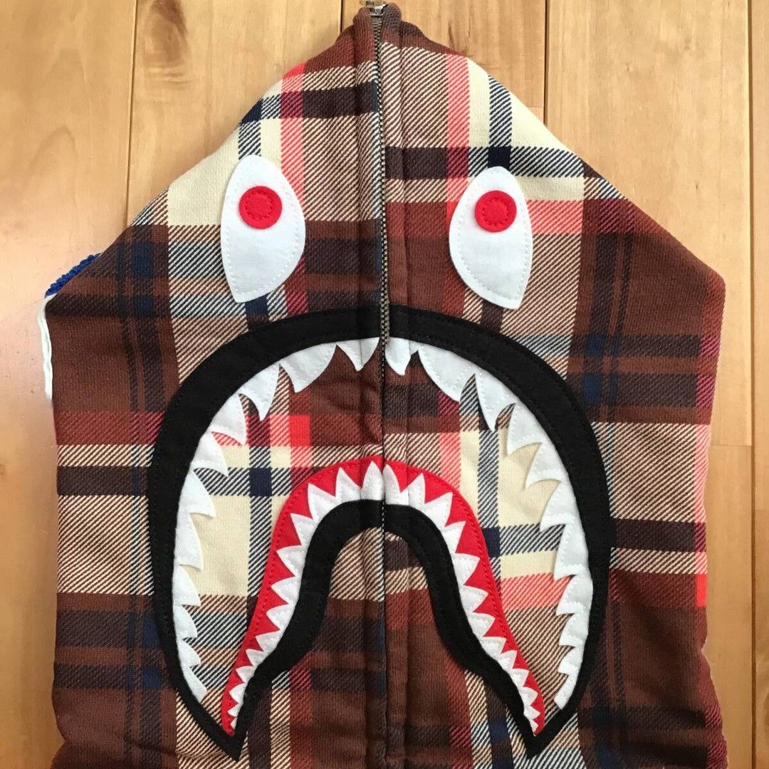Bape × Nigo 🔥NFS limited🔥 BAPE Check shark full zip hoodie a bathing ape Size US M / EU 48-50 / 2 - 3 Thumbnail