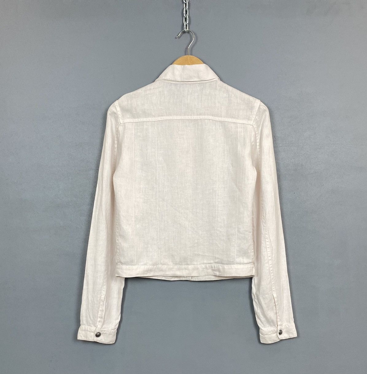 Vintage Versace Jeans Signature Linen Long Sleeve Shirt Womens White Size S / US 4 / IT 40 - 8 Thumbnail