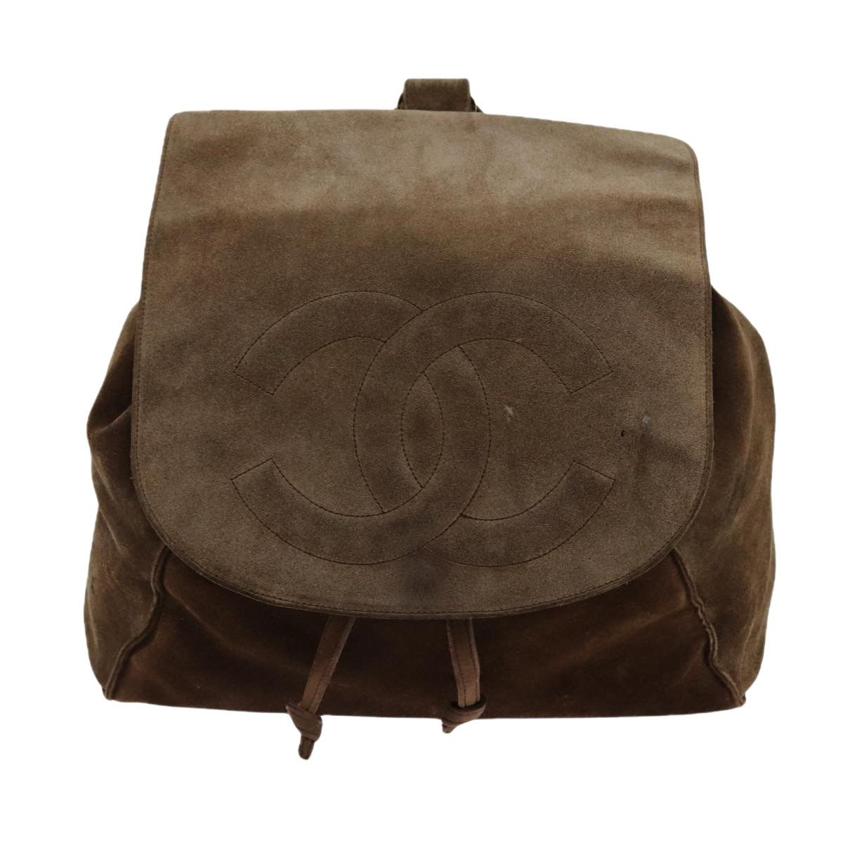 Chanel Cc Brown Suede Backpack Bag (Pre-Owned) Size ONE SIZE - 1 Thumbnail