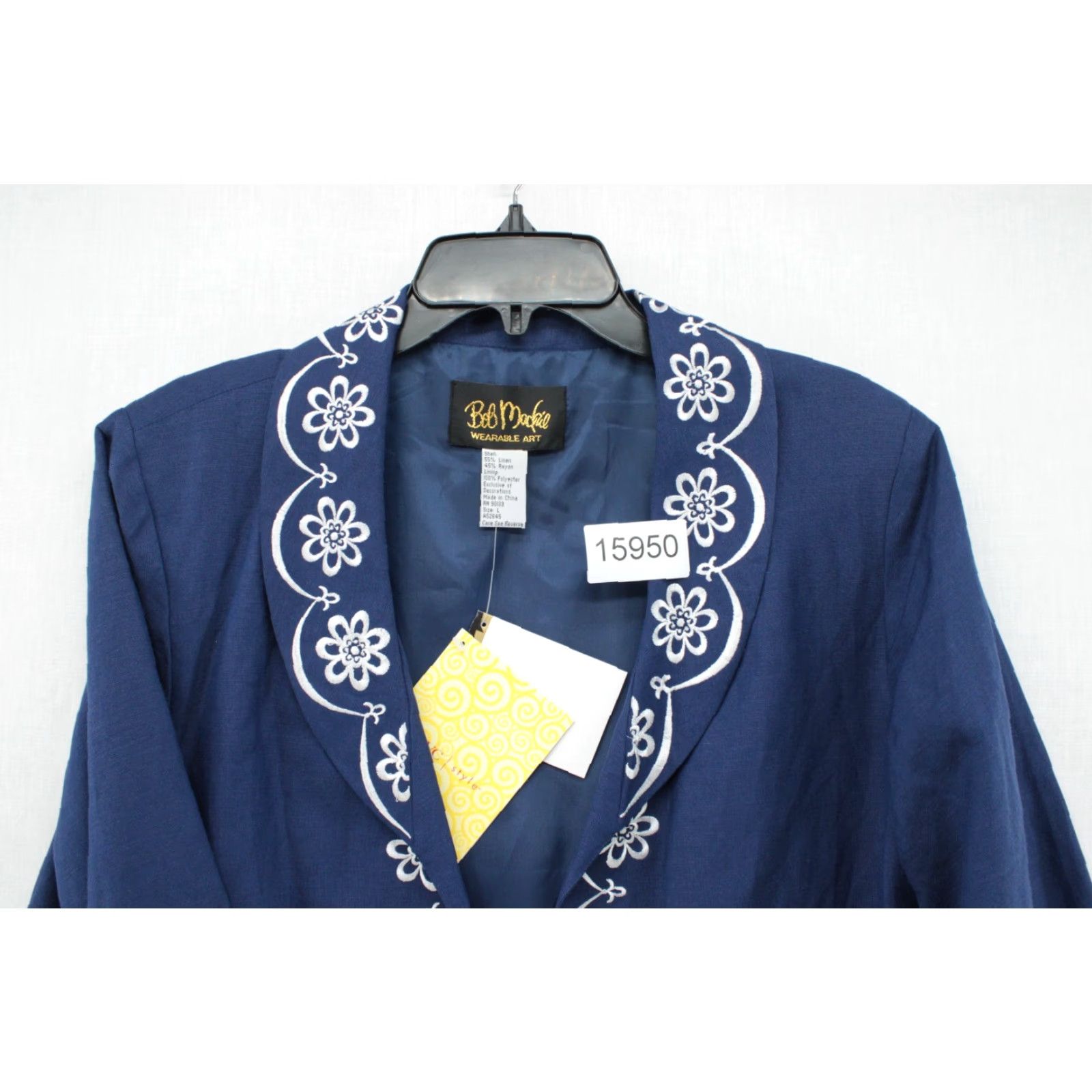 Bob Mackie VINTAGE Bob Mackie Wearable Art Jacket Womens Large Blue Linen Blend Embroidered Size L / US 10 / IT 46 - 8 Thumbnail