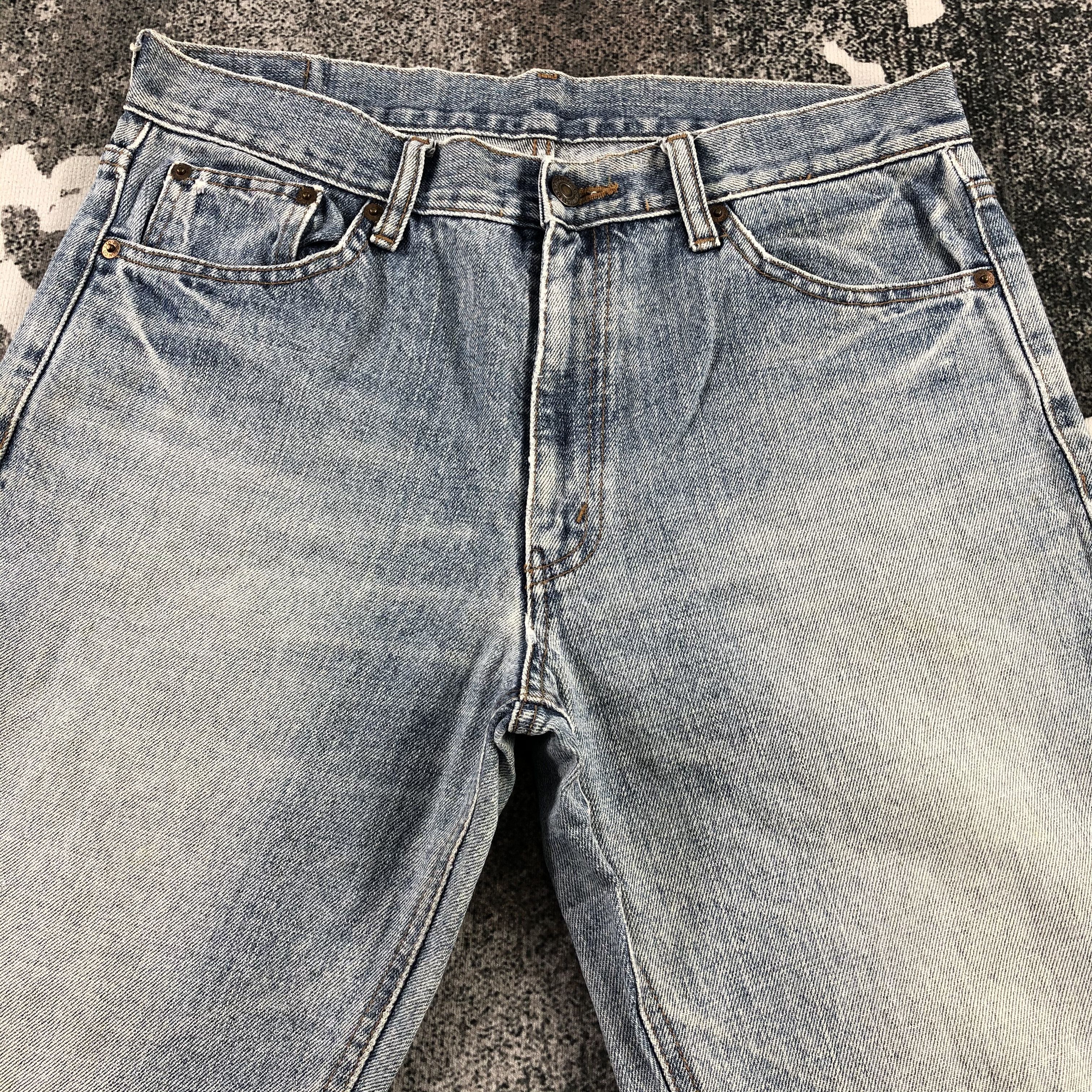 Japanese Brand Vintage Bobson Jeans Distress Medium Wash Flare Denim KJ1319 Size US 33 - 3 Thumbnail