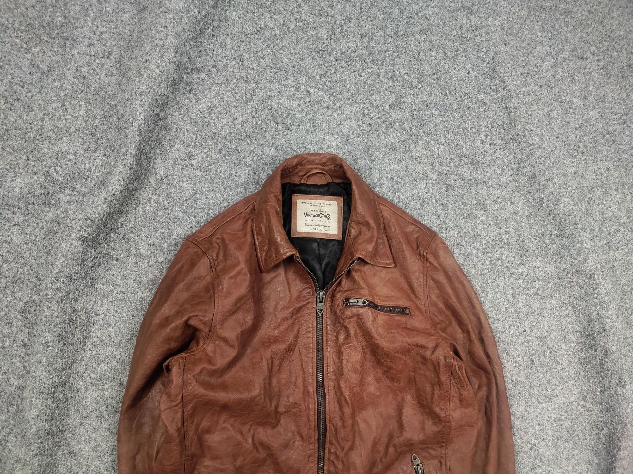 Jack & Jones Vintage jack & jones cognan Perfect Leather brown jacket Size US S / EU 44-46 / 1 - 1 Thumbnail