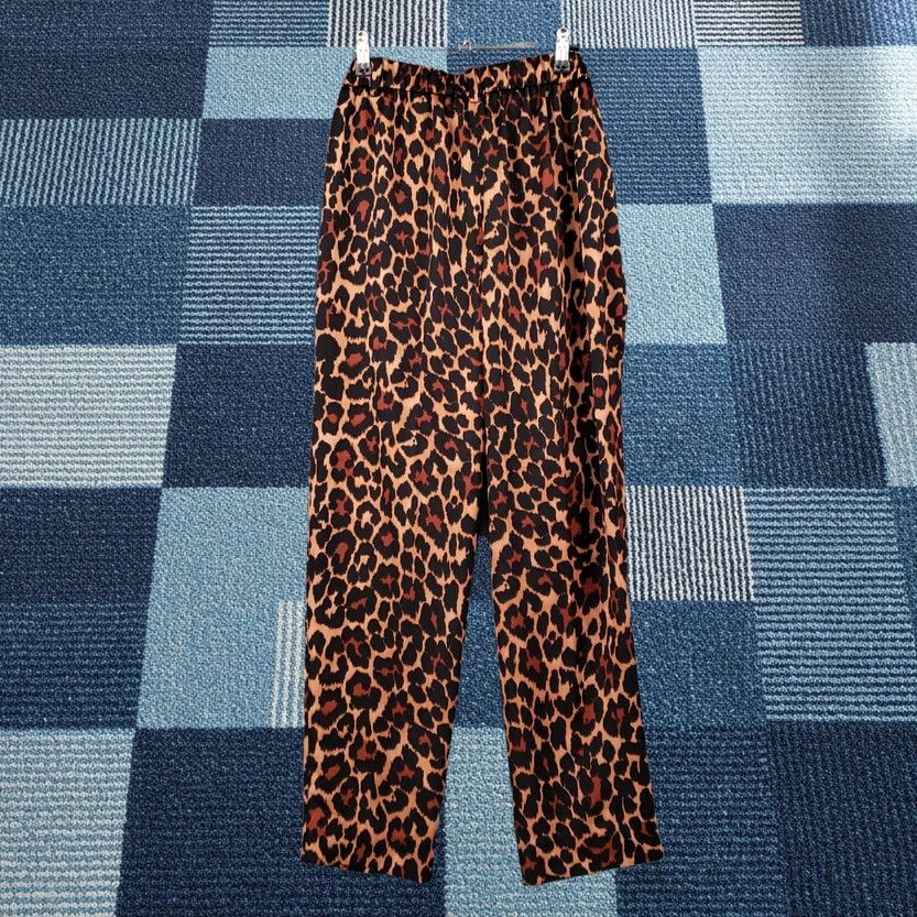 J.Crew J.CREW Pants Women 0 Orange High Rise Wide-Leg Trouser Leopard Print Dress Pants Size 25" / US 0 / IT 36 - 1 Thumbnail
