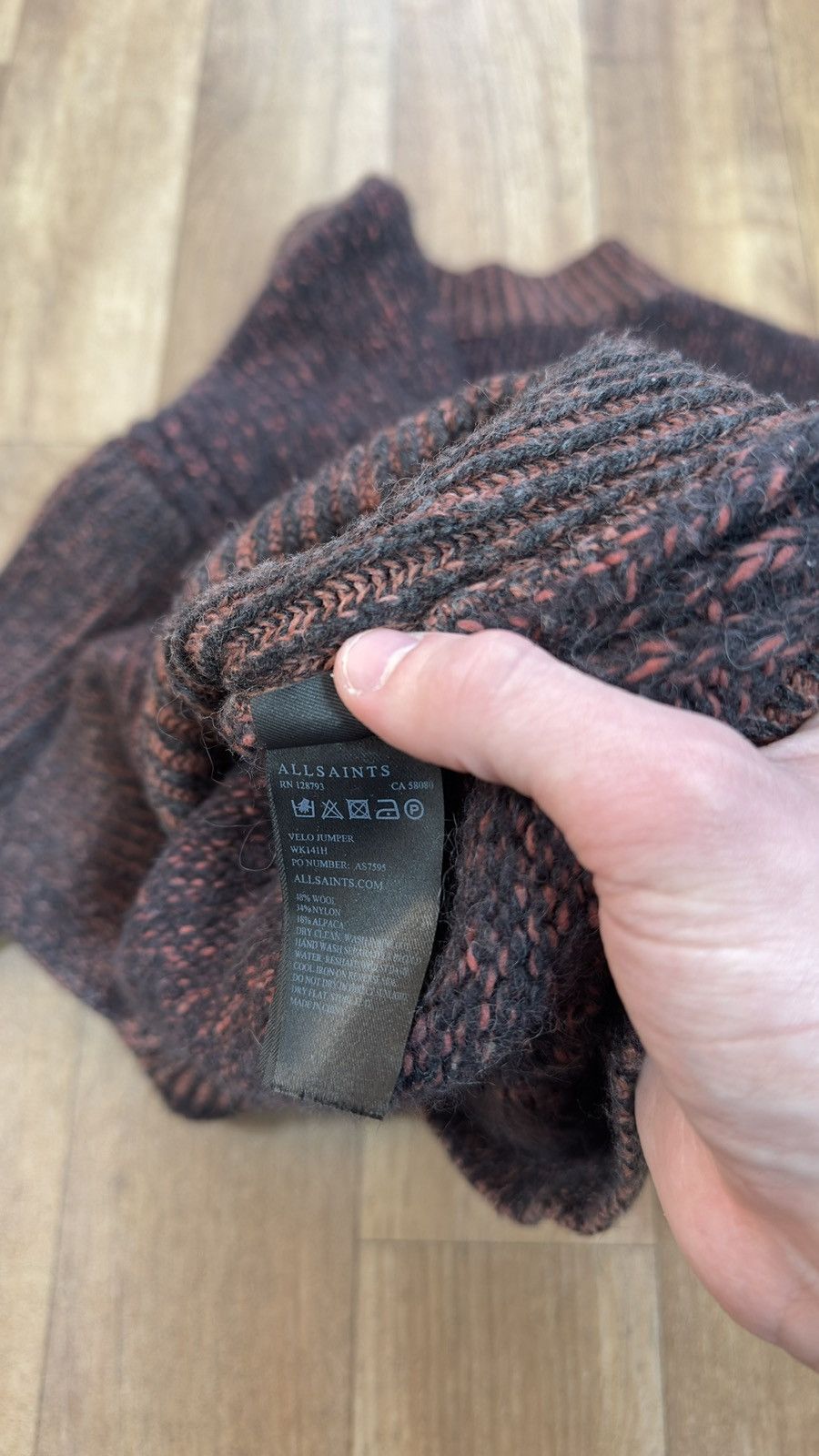 Allsaints AllSaints Velo Sweater Wool Alpaca Blend Marled Chunky Size S / US 4 / IT 40 - 8 Thumbnail