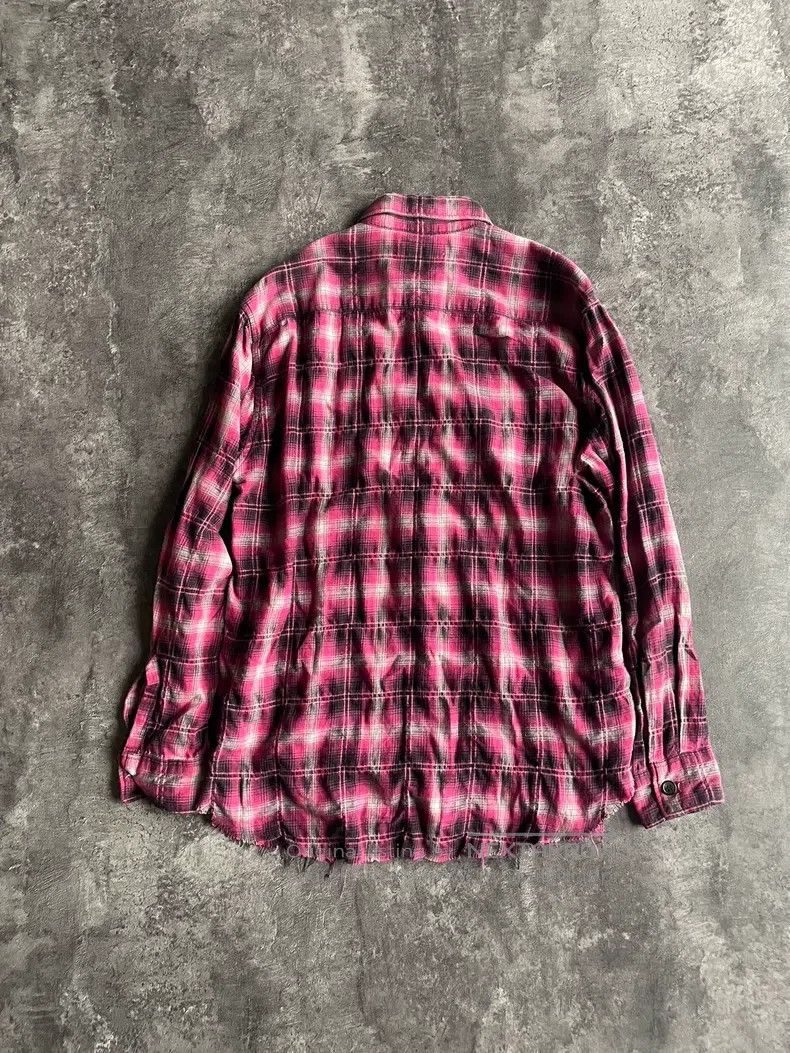 Saint Laurent Paris Saint Laurent Paris Frayed Washed Plaid Shirt Size US M / EU 48-50 / 2 - 2 Thumbnail