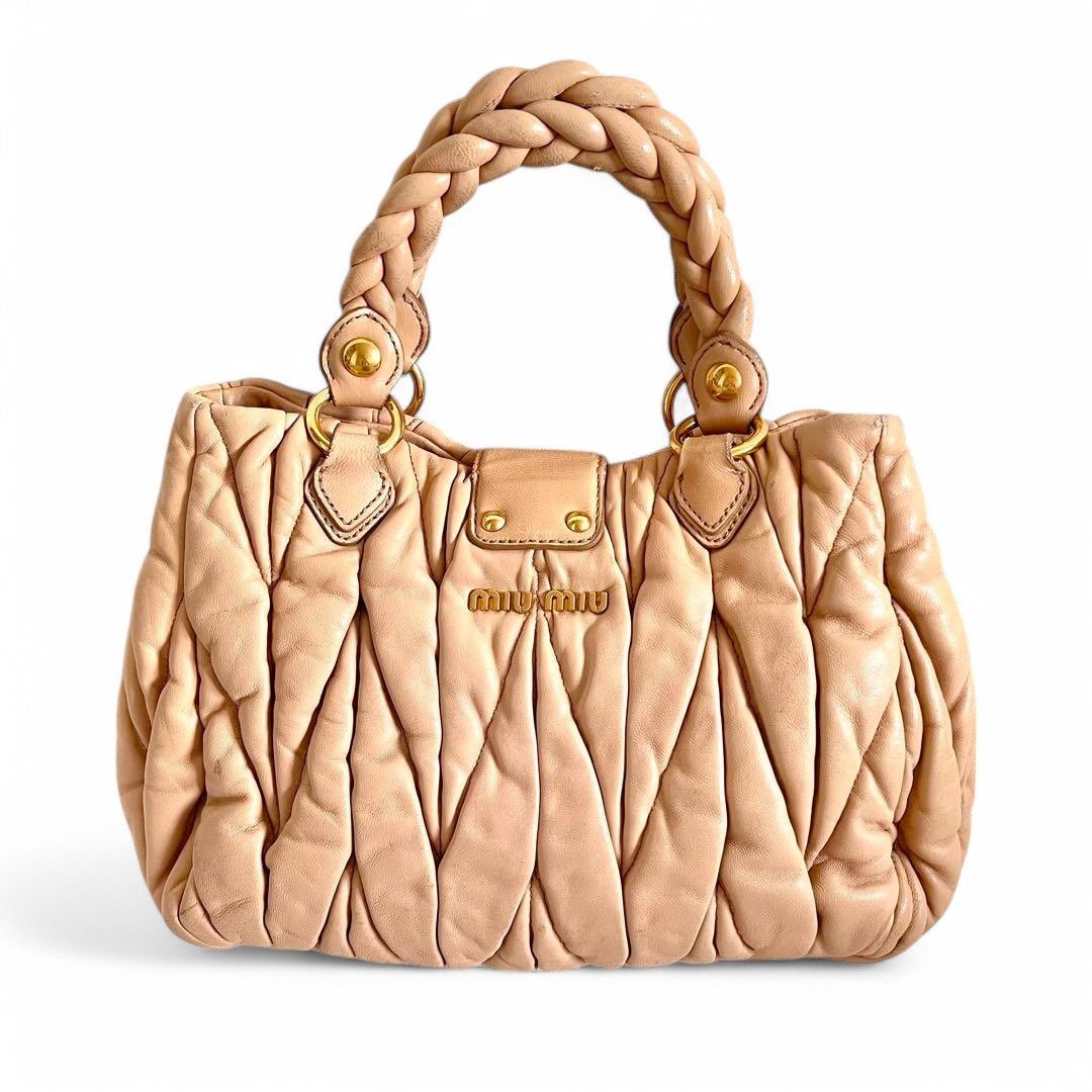 Miu Miu Miu Miu - Matelasse Handbag Beige Pink Gold Hardware Handbag Size ONE SIZE - 9 Thumbnail
