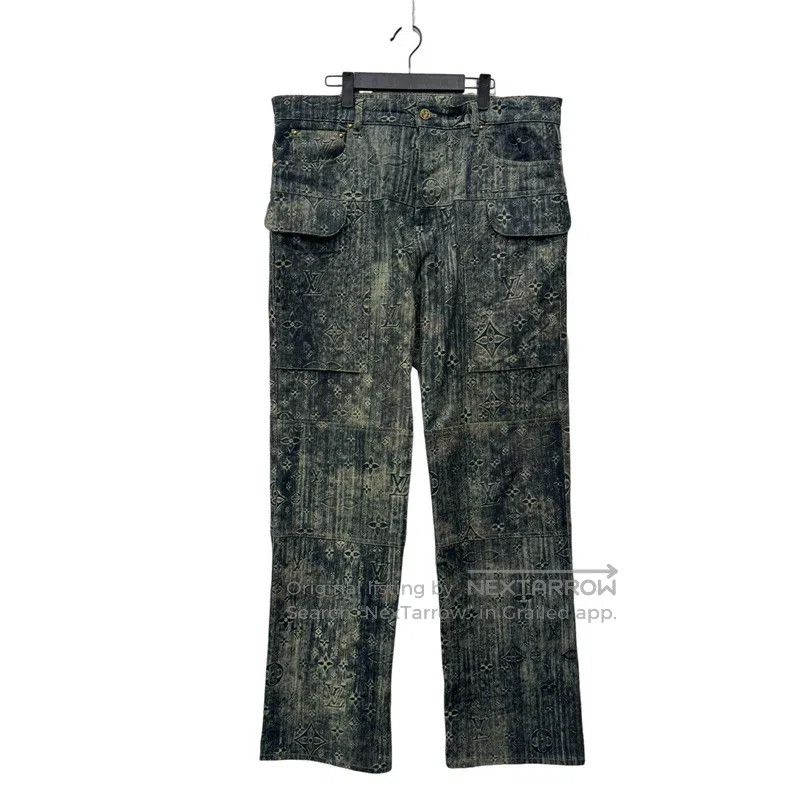 Louis Vuitton Louis Vuitton Green Rendering Full Logo Denim Pants Size US 34 / EU 50 - 1 Thumbnail