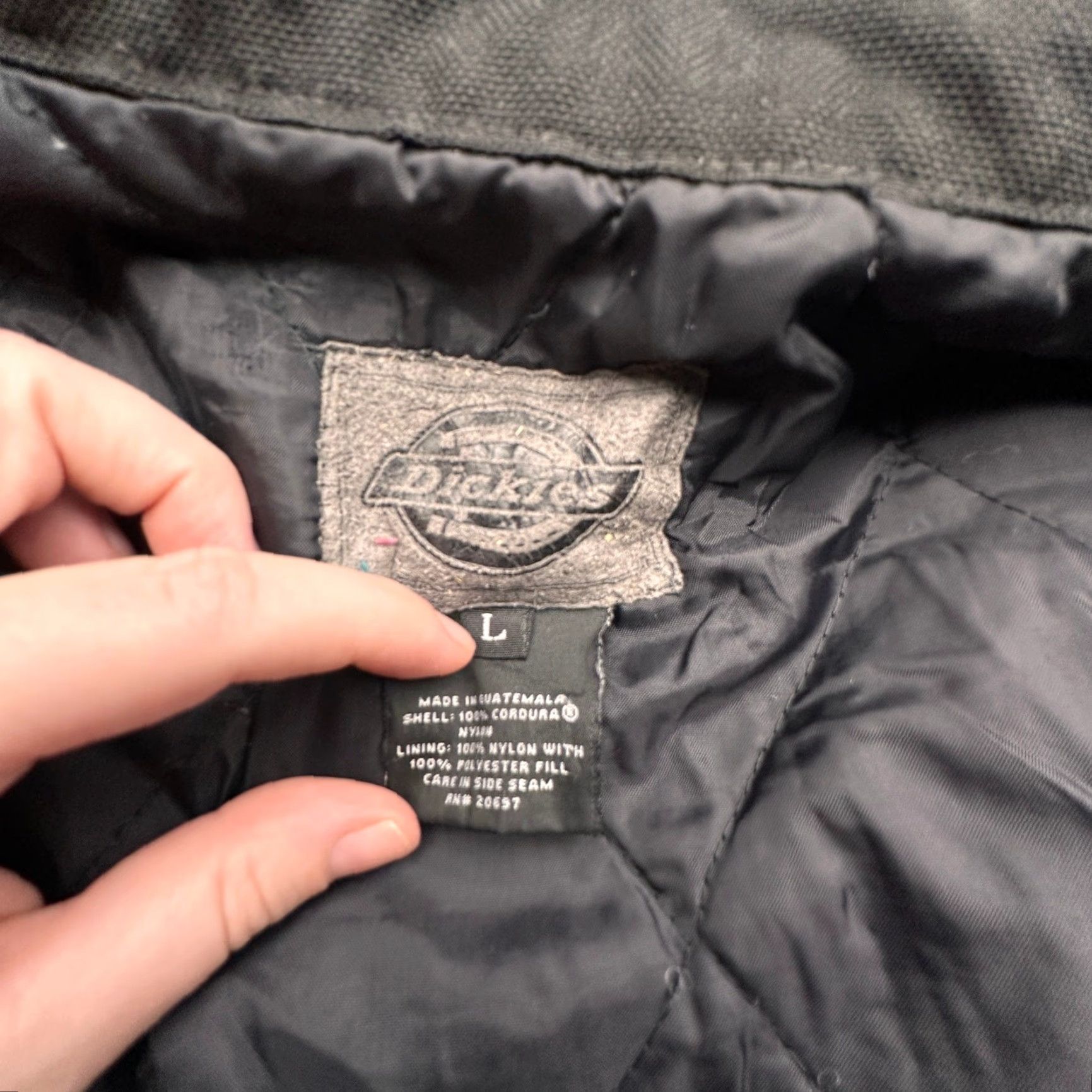 Dickies Dickies Dallas Zoo Patch Jacket Black Cordura Men Large Nylon Quilted Lining Workwear Chore Coat Size US L / EU 52-54 / 3 - 4 Thumbnail