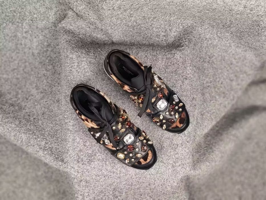 Dolce & Gabbana Dolce & Gabbana Leopard pattern stones velutto Sneakers Size US 9.5 / IT 39.5 - 14 Thumbnail