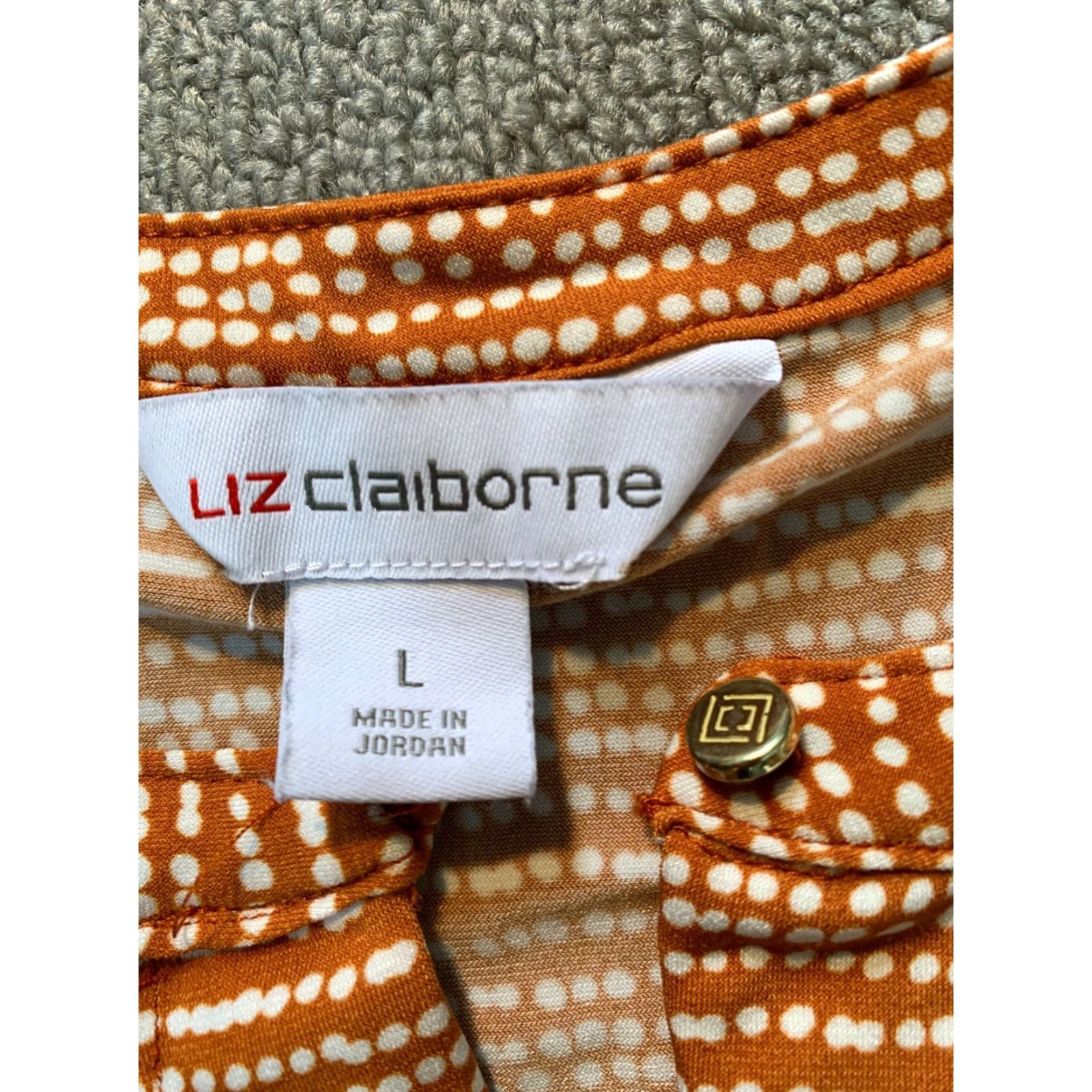 Liz Claiborne Liz Claiborne shirt Womens Large L Short Sleeve Multicolor Blouse Size L / US 10 / IT 46 - 2 Thumbnail