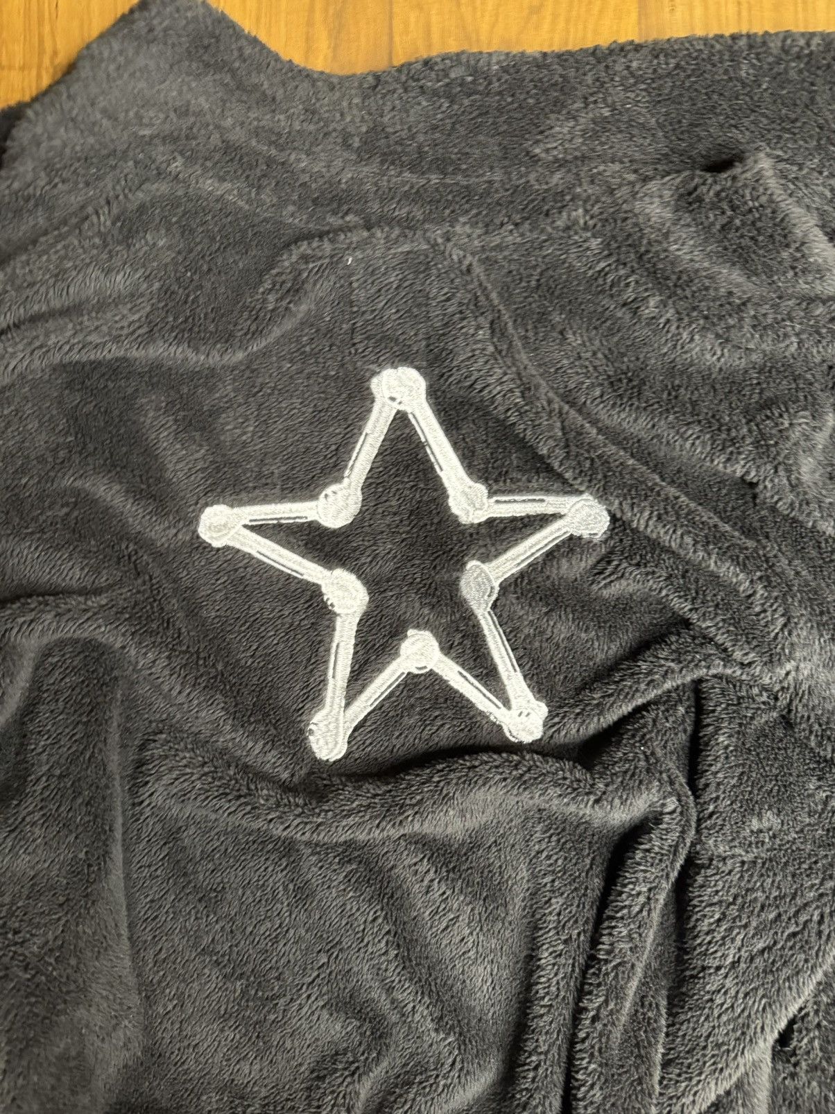 Other Black Fuzzy Star-Embroidered Varsity Jacket – Size US L / EU 52-54 / 3 - 5 Thumbnail