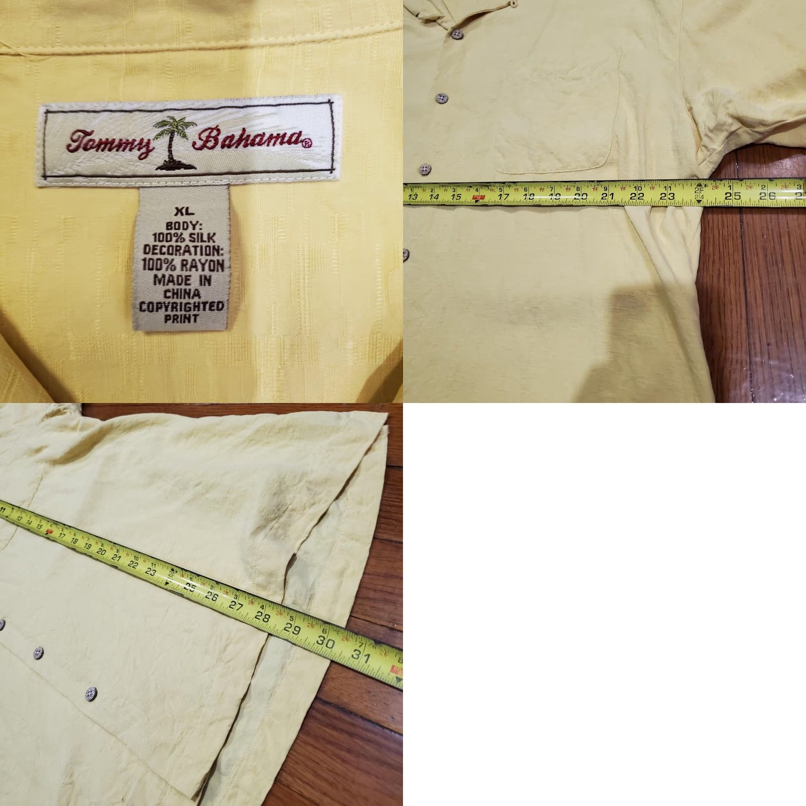 Tommy Bahama Tommy Bahama Shirt XL Mens Yellow Silk Short Sleeve Glassmates Class of 2006 Graduation Graphic Print Relaxed Fit Button-Up Casual Size US XL / EU 56 / 4 - 8 Thumbnail