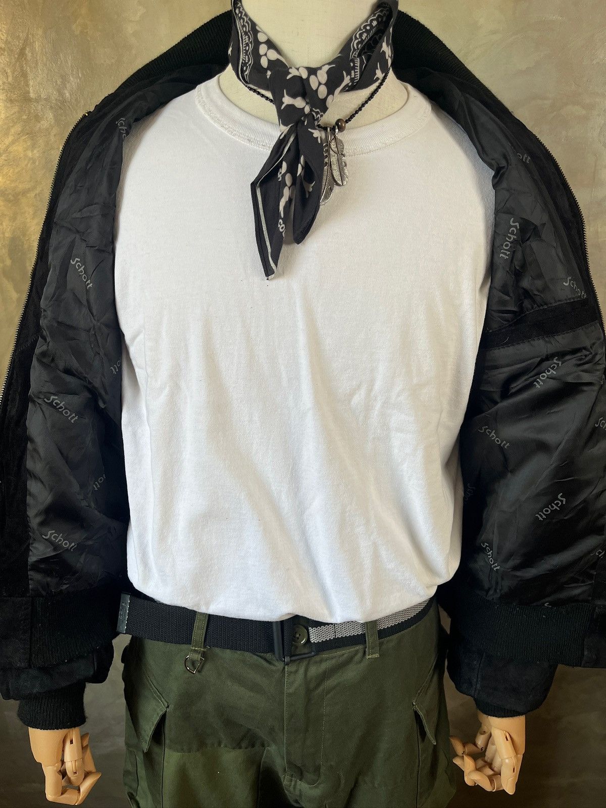 Schott Vintage Schott NYC Suede Leather Bomber Jacket Size US L / EU 52-54 / 3 - 4 Thumbnail