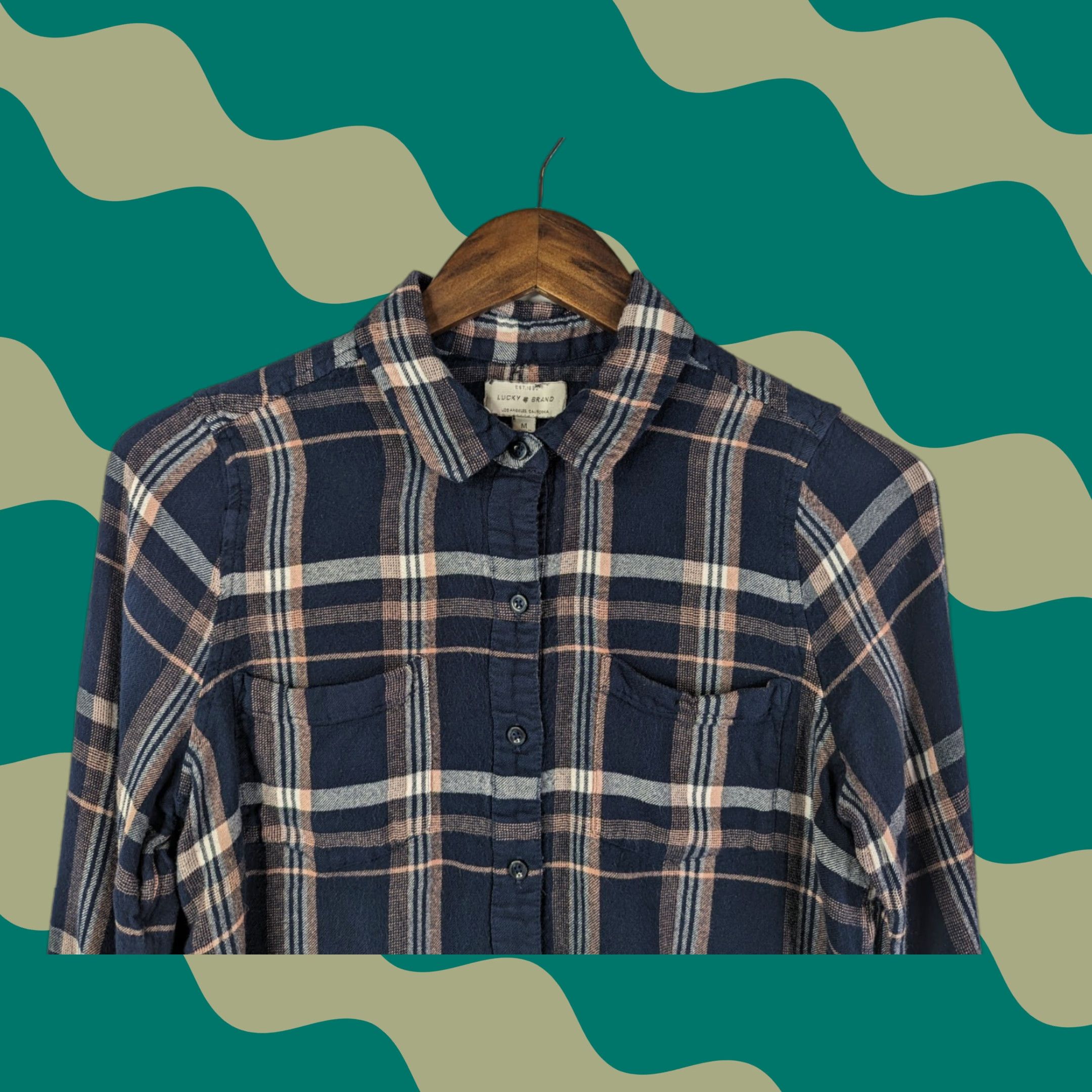 Lucky Brand Lucky Brand Shirt Medium Womens Plaid Flannel Button Basic Lightweight 7WP4103 Size M / US 6-8 / IT 42-44 - 1 Thumbnail