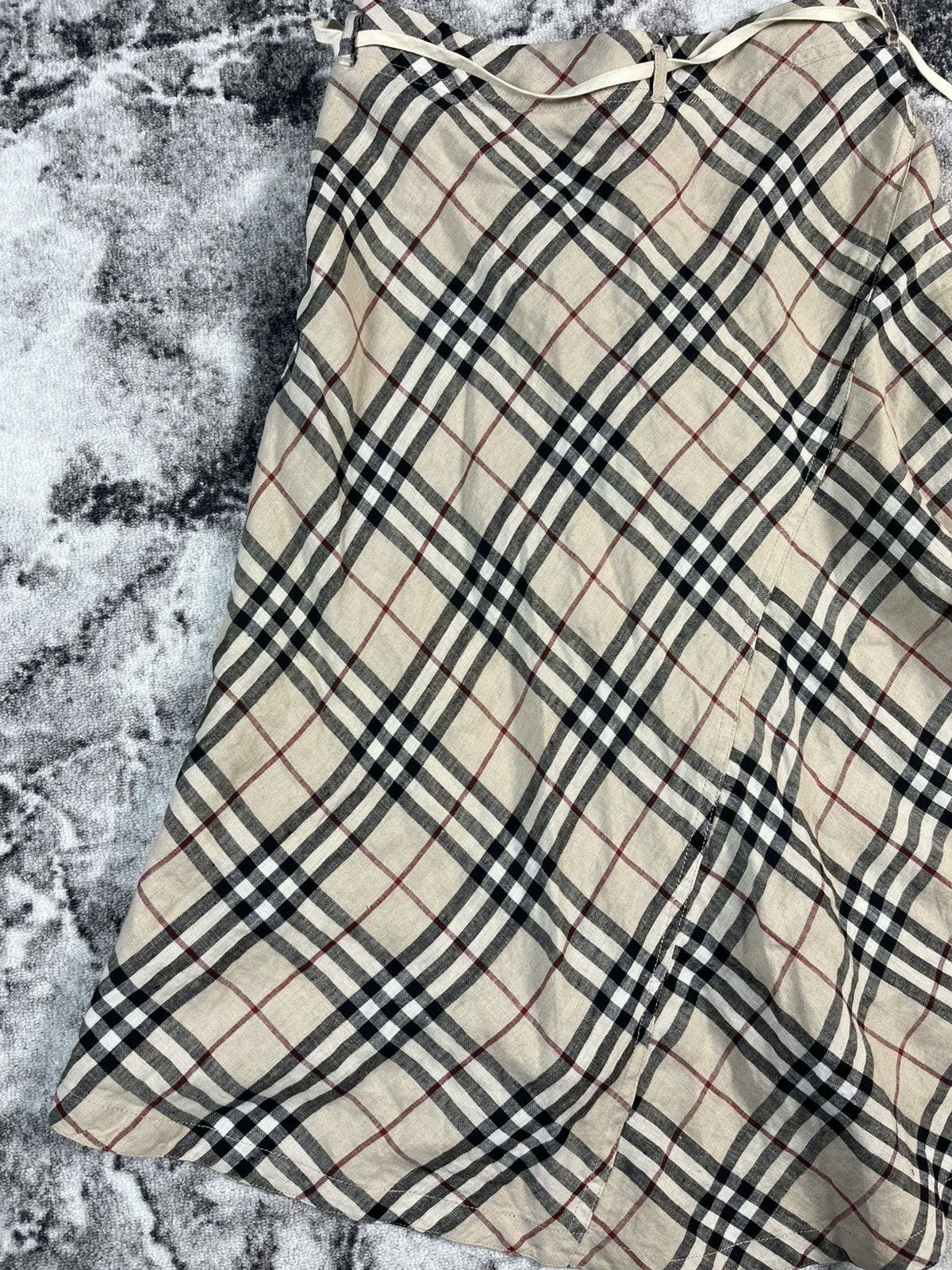 Burberry Burberry Nova Check Skirt Linen Beige Women XS (fits XS–S) Size 29" - 16 Thumbnail