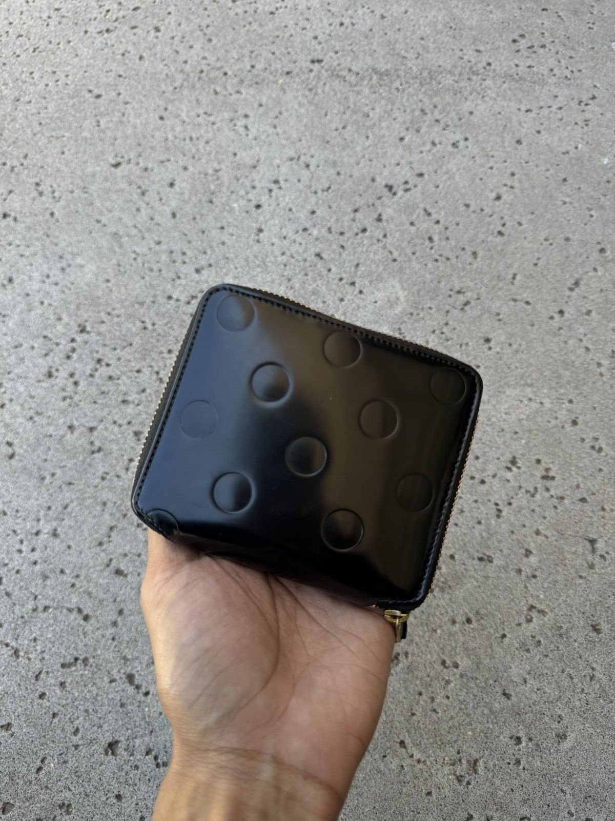 image of Comme Des Garcons Comme Des Garçons Polkadot Wallet in Black, Men's
