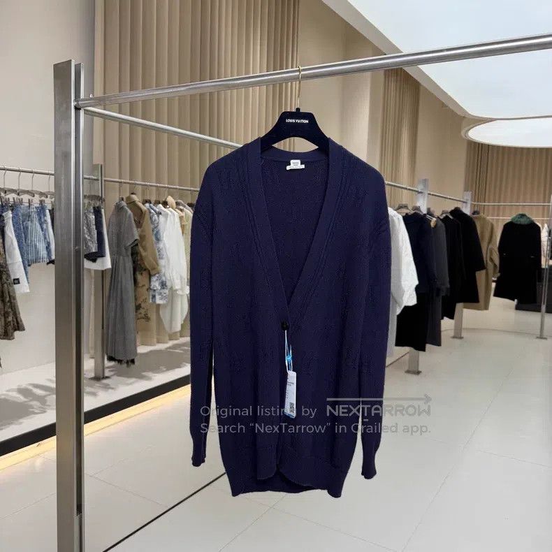Hermes Hermes Navy Wool Open Cardigan Jacket with Full Print Size XXS / US 00 / IT 34 - 1 Thumbnail