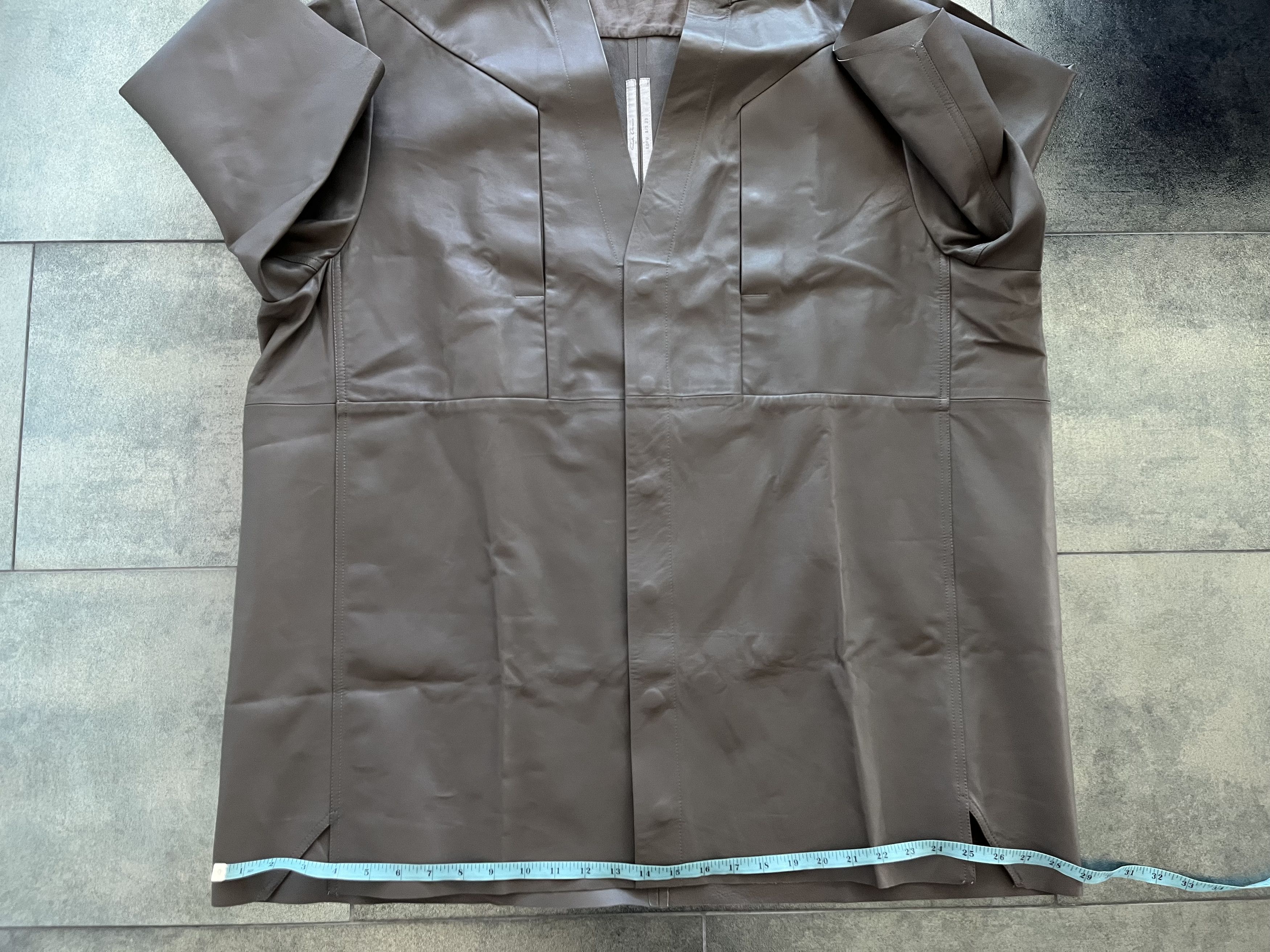 Rick Owens Rick Owens EDFU SS23 Gray Dust Faun Leather Jacket Size US M / EU 48-50 / 2 - 6 Thumbnail