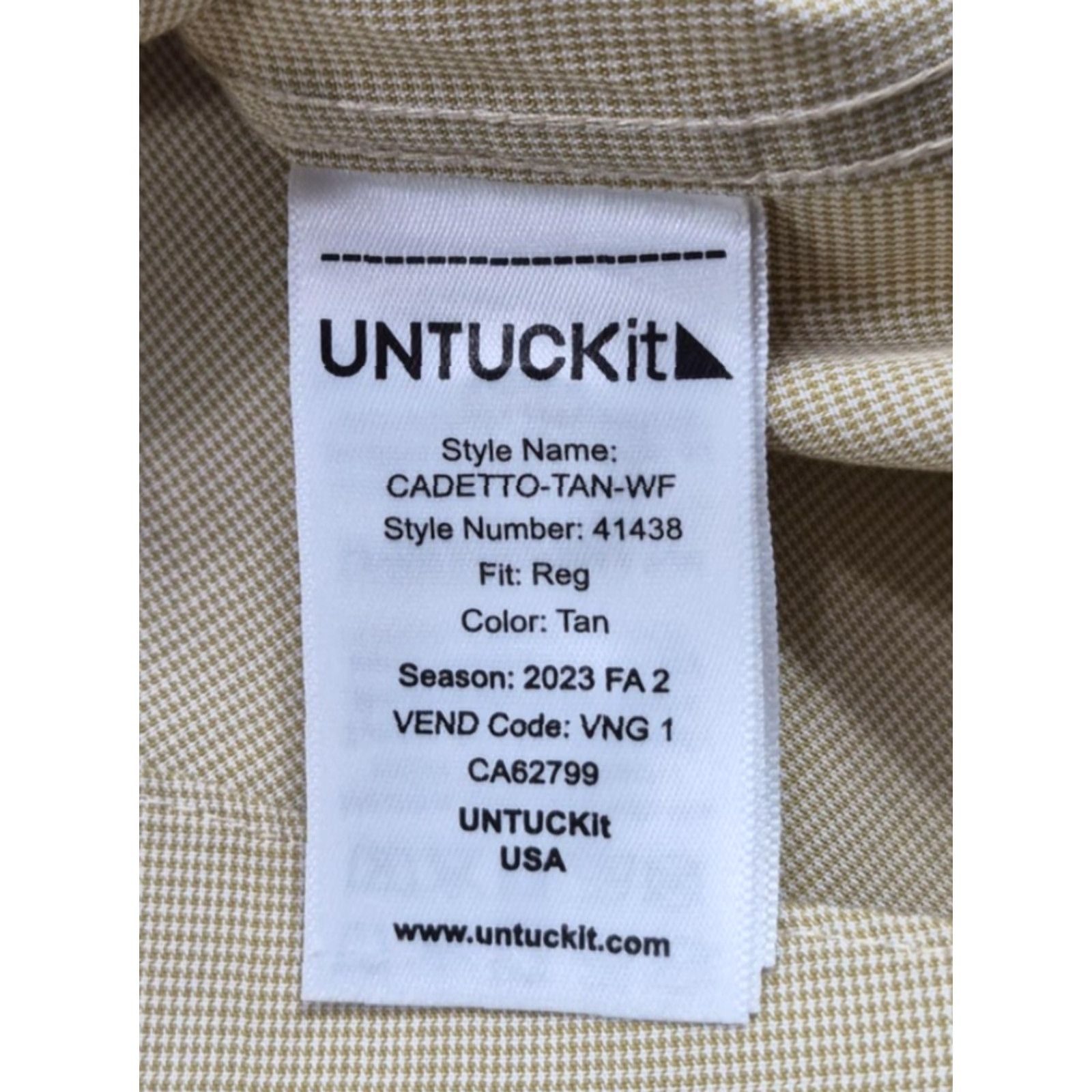 UNTUCKit UNTUCKit Button Up Shirt Mens 3XL Beige Check Long Sleeve Wrinkle Free Size US XXL / EU 58 / 5 - 6 Thumbnail
