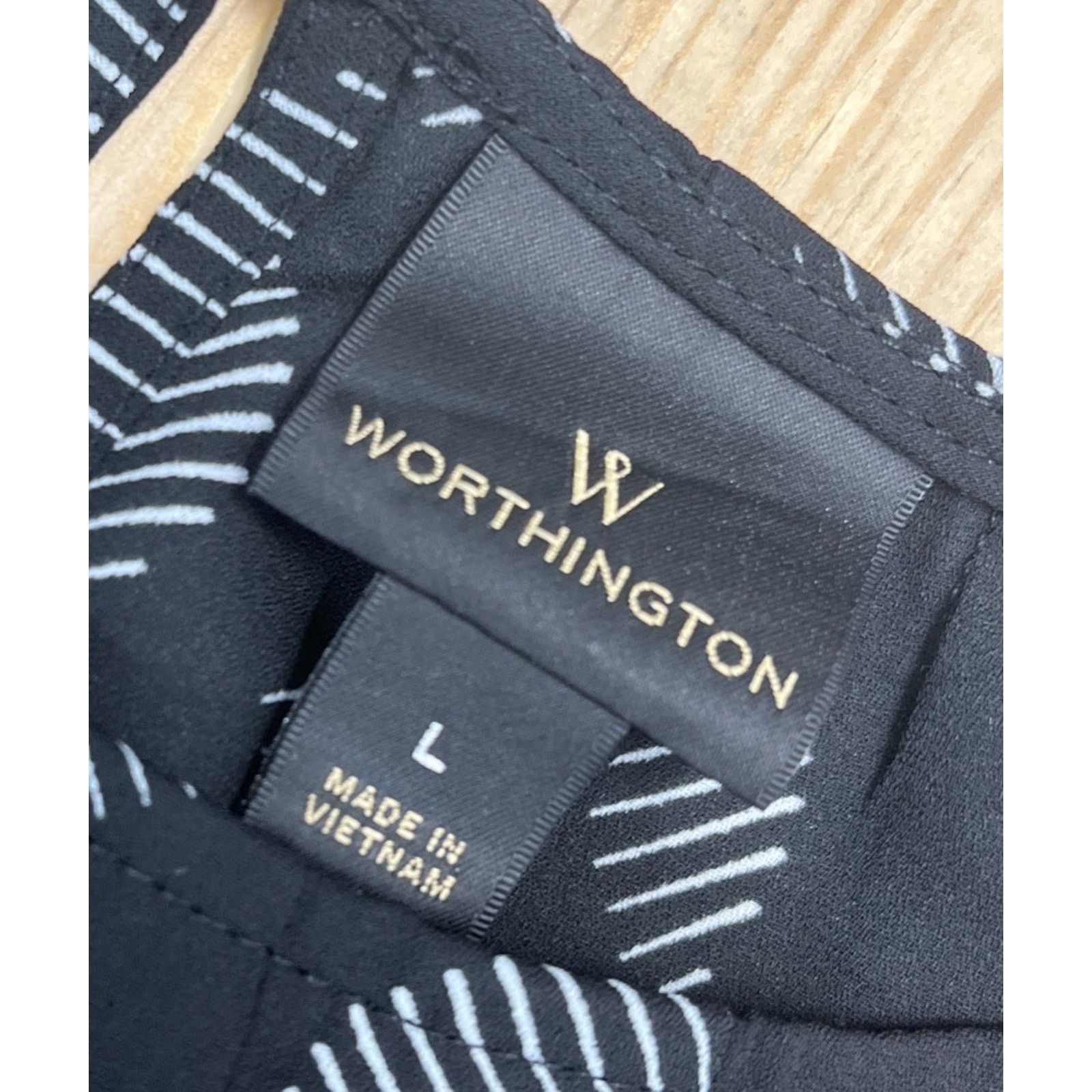 Worthington Worthington Pleated Boat Neck Tank Size L Black White Geo Size L / US 10 / IT 46 - 6 Thumbnail