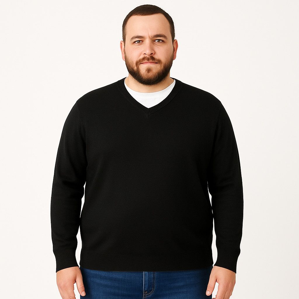 St. Johns Bay St. John’s Bay Black V-Neck Sweater – Recycled Fibers Size US XL / EU 56 / 4 - 1 Thumbnail