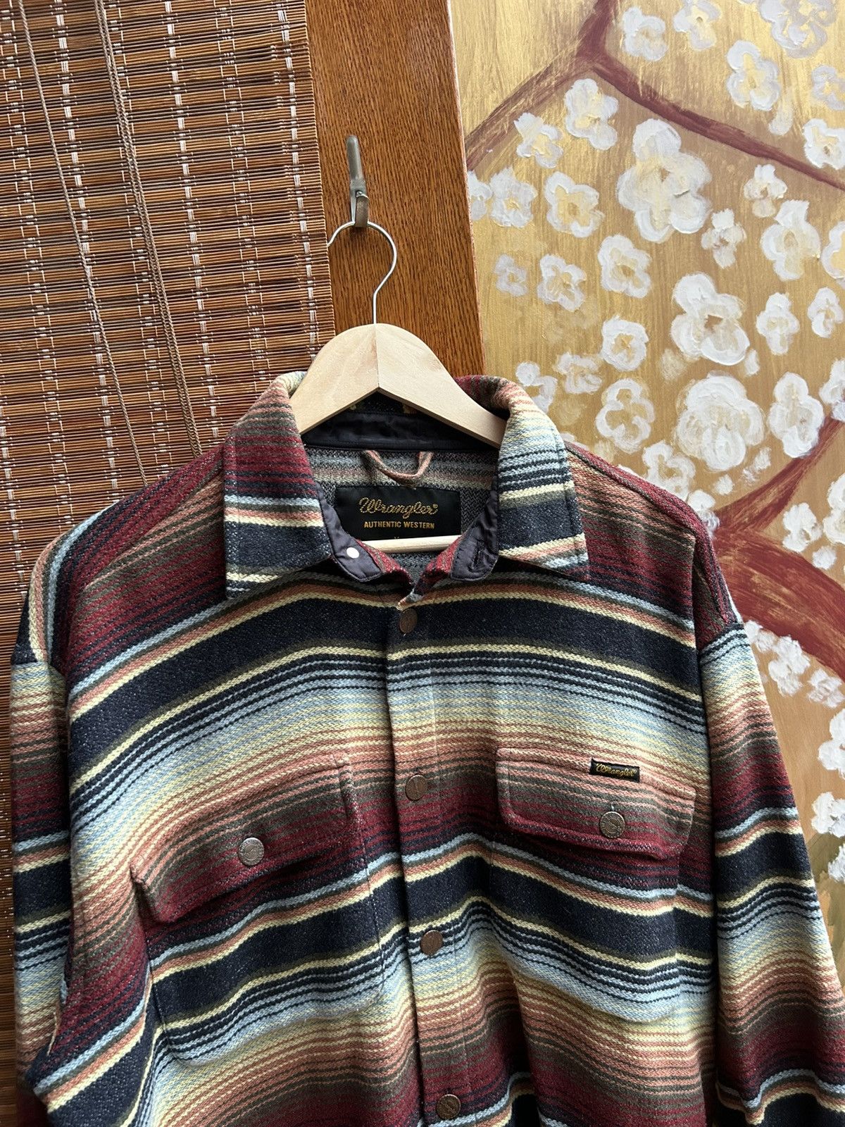 Wrangler Wrangler Striped Native Pattern Wool Blend Southwest Shirt Size US M / EU 48-50 / 2 - 3 Thumbnail