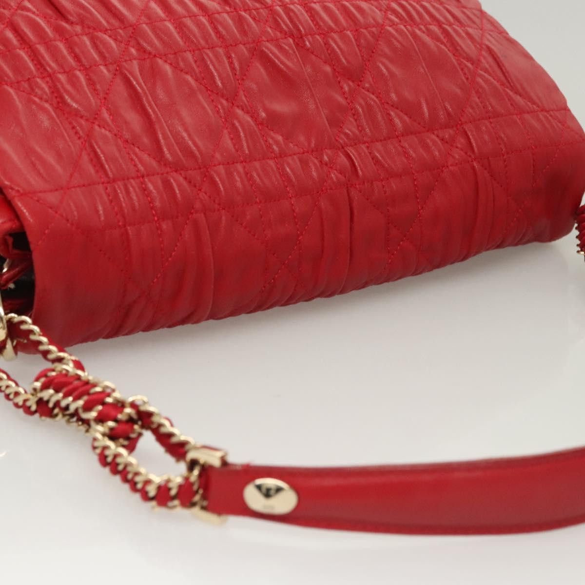 Dior DIOR Canage Shoulder Bag Lamb Skin Red Gold Size ONE SIZE - 6 Thumbnail
