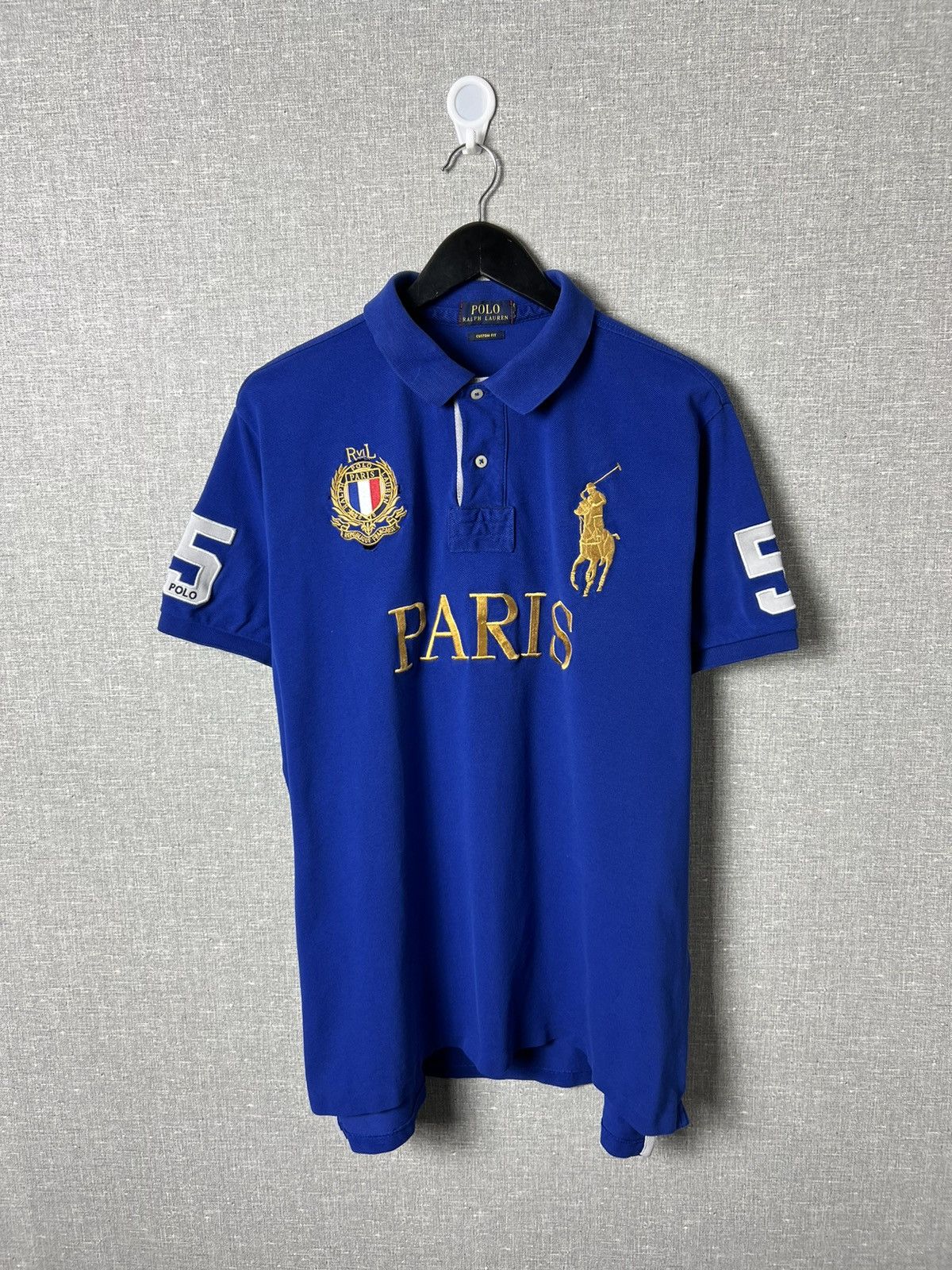 Polo Ralph Lauren × Vintage Polo Ralph Lauren Paris #3 Big Logo Polo Shirt Size US L / EU 52-54 / 3 - 1 Thumbnail
