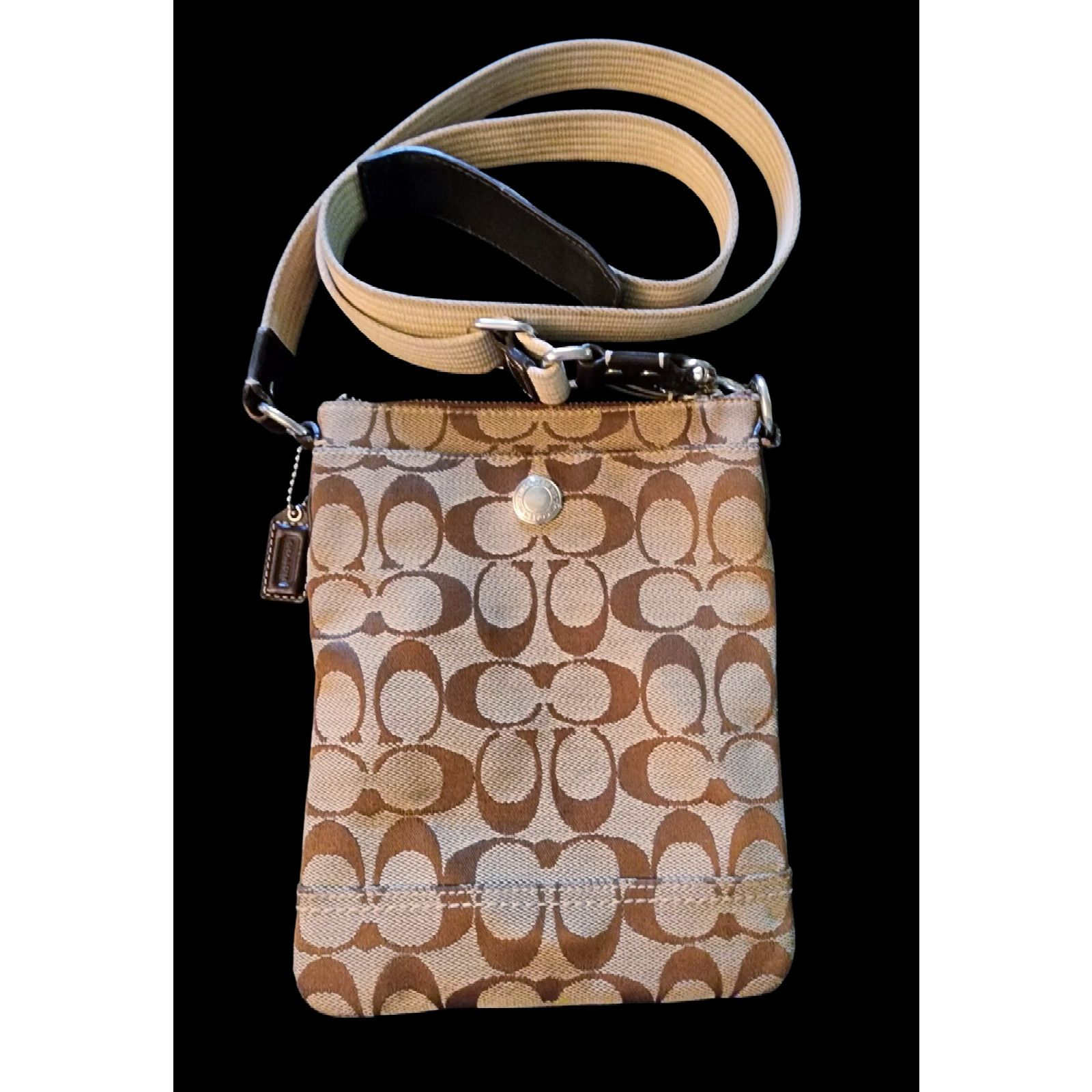 Coach Coach crossbody canvas tan brown vintage three compartments Size ONE SIZE - 1 Thumbnail